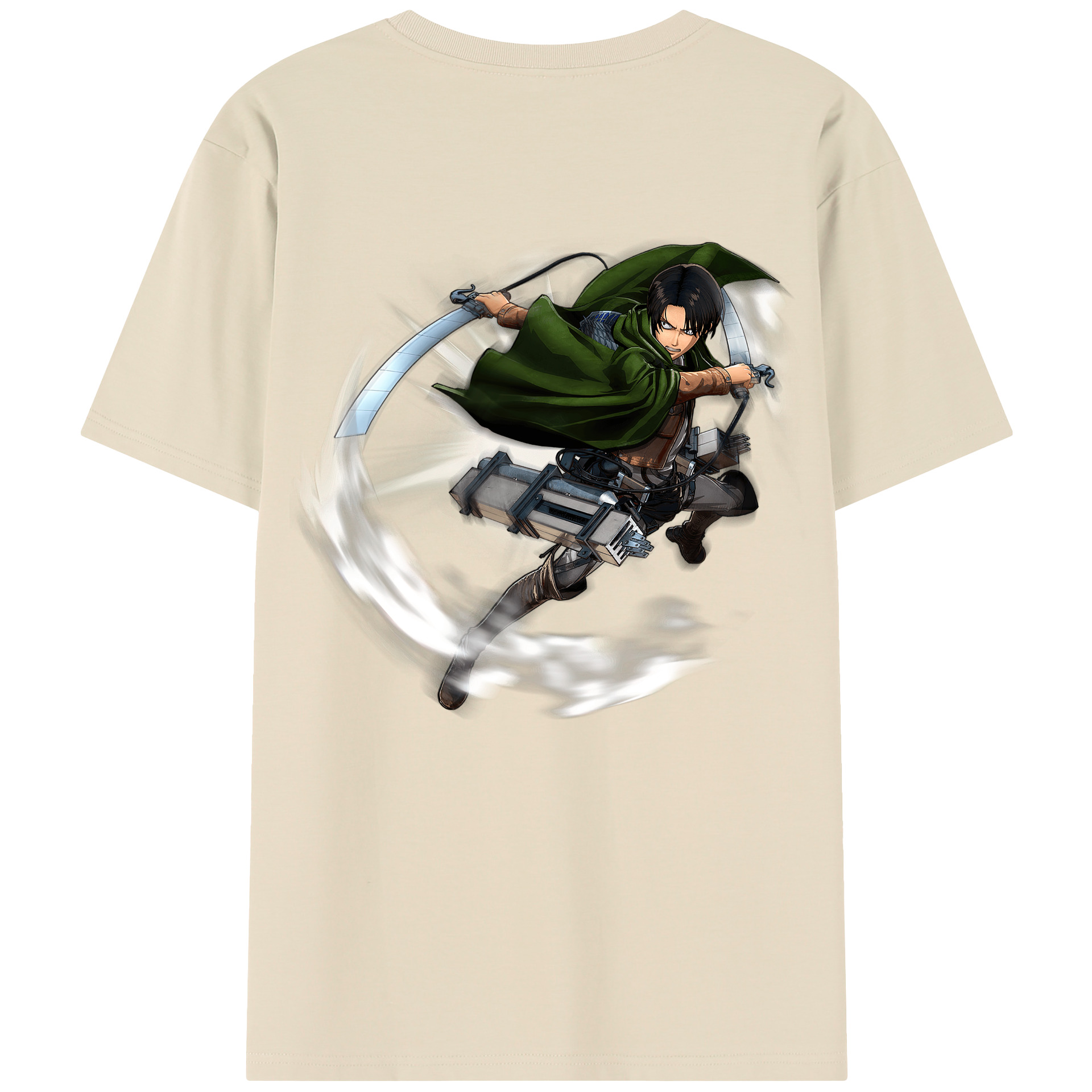 （画像用） 進撃の巨人 リヴァイ·アッカーマン Attack on Titan Levi Ackerman 綿100％半袖Tシャツ（背面プリント）