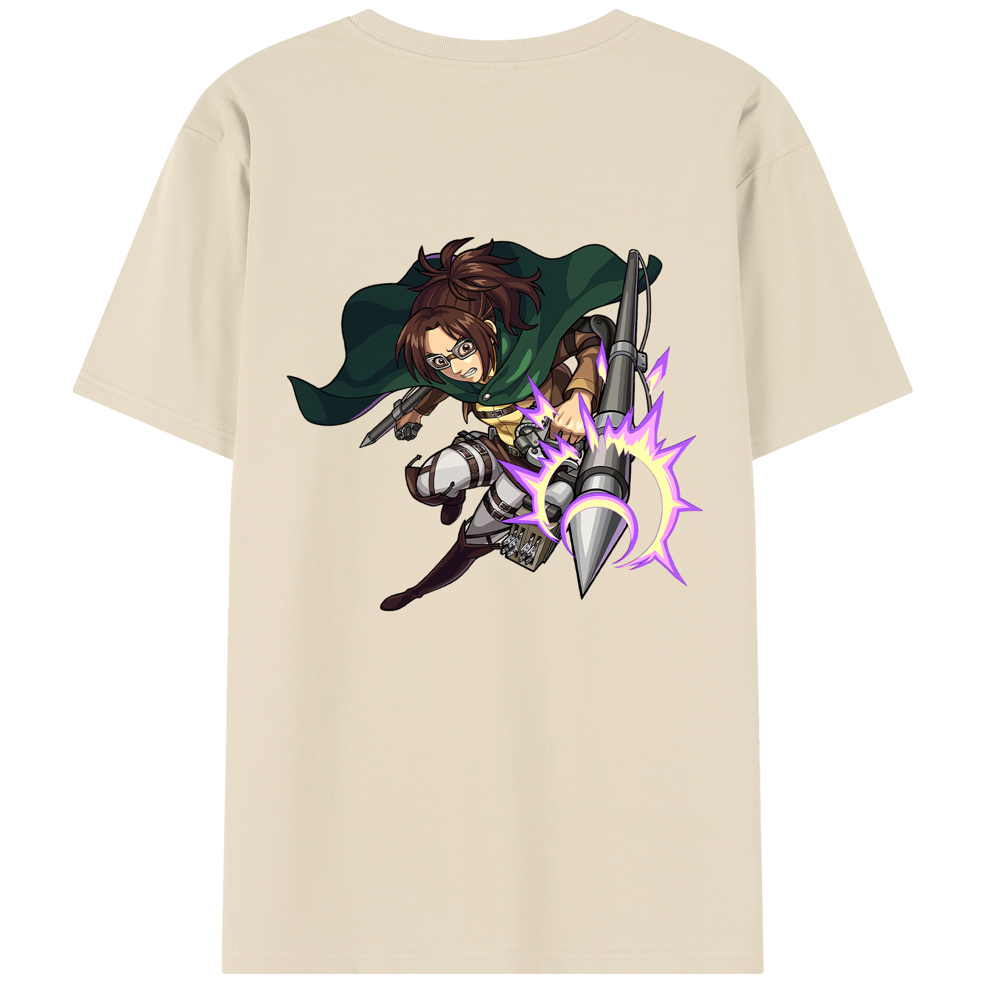 （画像用） 進撃の巨人 ハンジ·ゾエ Attack on Titan Hanji Zoe 綿100％半袖Tシャツ（背面プリント）