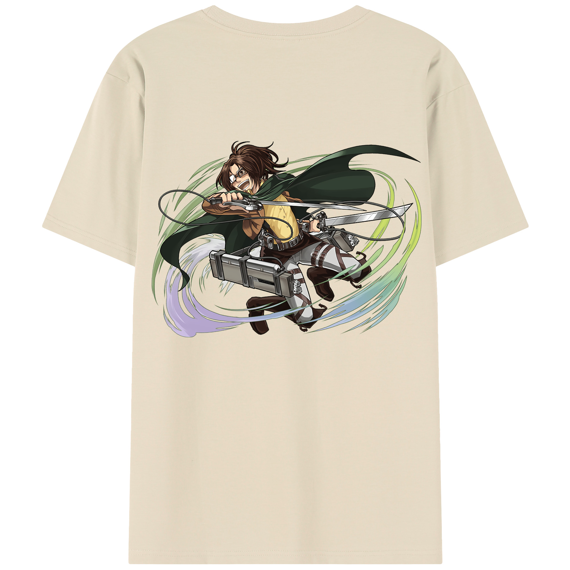 （画像用） 進撃の巨人 ハンジ·ゾエ Attack on Titan Hanji Zoe 綿100％半袖Tシャツ（背面プリント）