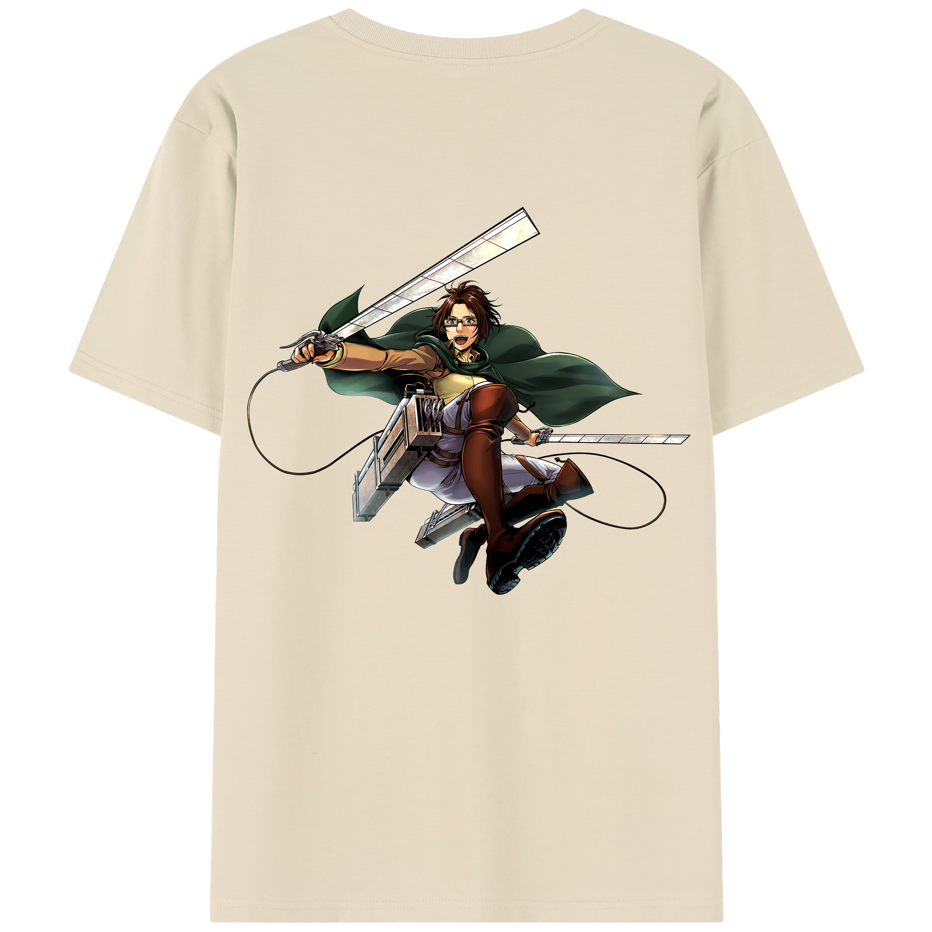 （画像用） 進撃の巨人 ハンジ·ゾエ Attack on Titan Hanji Zoe 綿100％半袖Tシャツ（背面プリント）