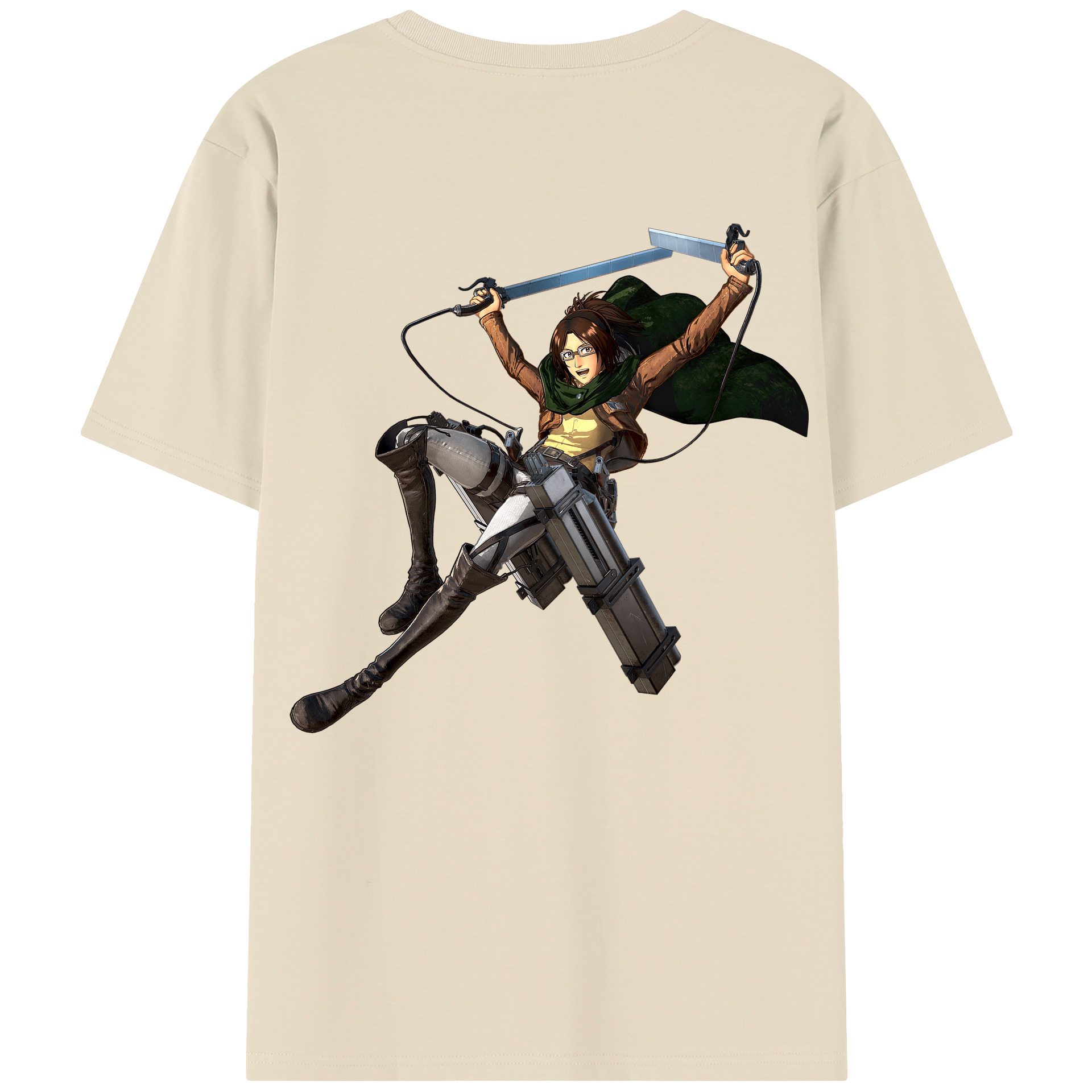 （画像用） 進撃の巨人 ハンジ·ゾエ Attack on Titan Hanji Zoe 綿100％半袖Tシャツ（背面プリント）