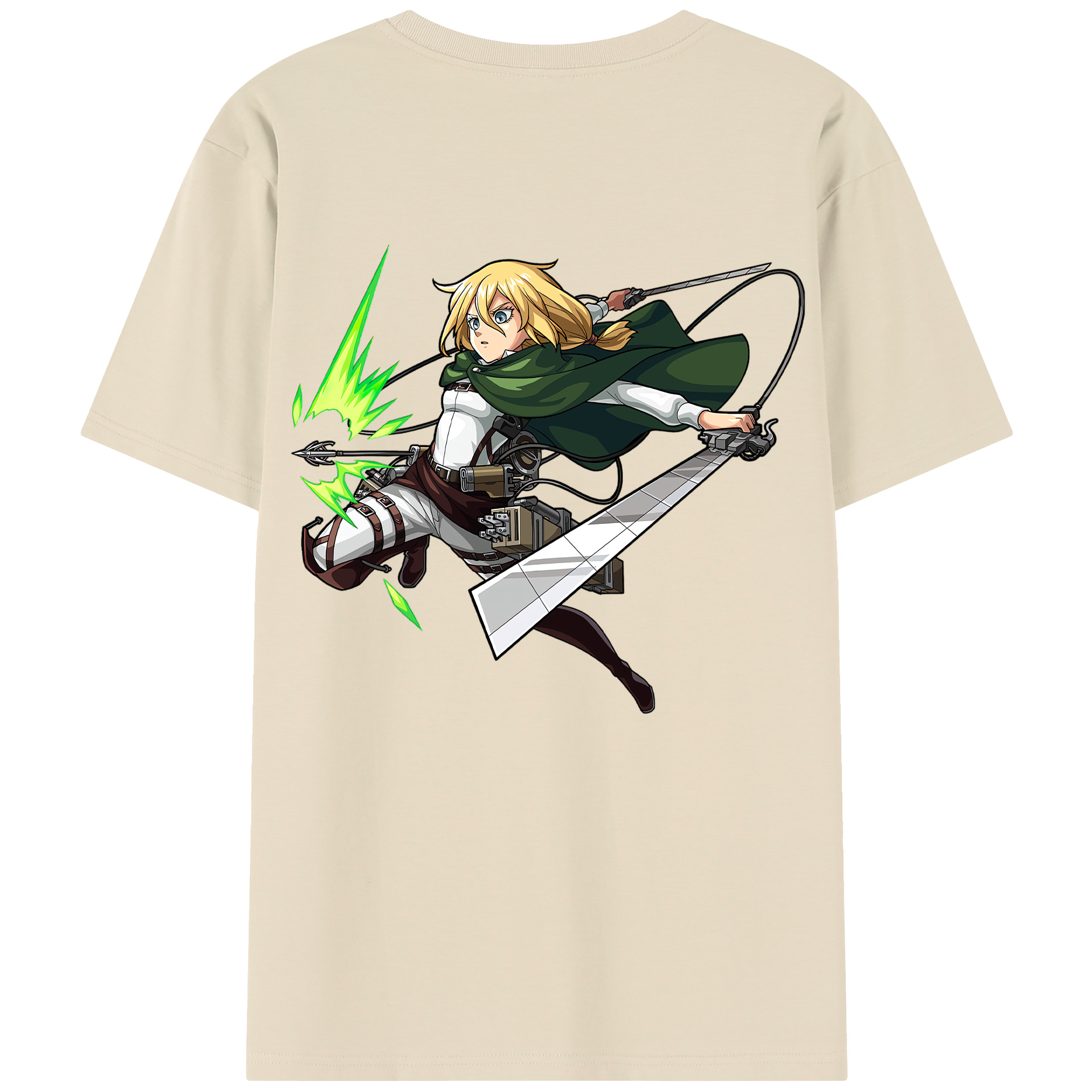 （画像用） 進撃の巨人 クリスタ·レンズ Attack on Titan Christa Lenz 綿100％半袖Tシャツ（背面プリント）