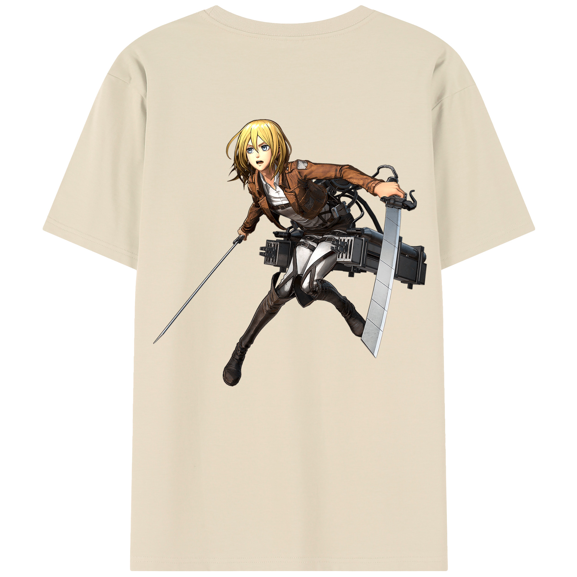 （画像用） 進撃の巨人 クリスタ·レンズ Attack on Titan Christa Lenz 綿100％半袖Tシャツ（背面プリント）
