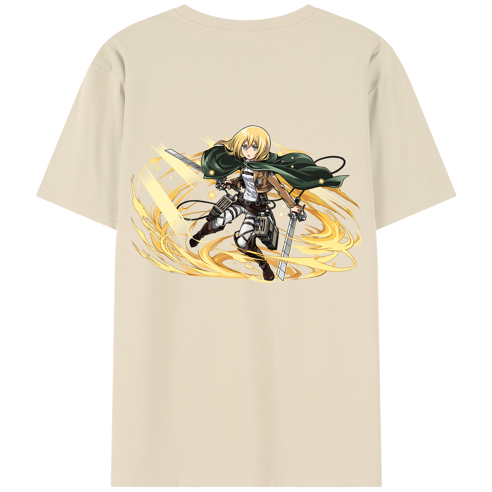 （画像用） 進撃の巨人 クリスタ·レンズ Attack on Titan Christa Lenz 綿100％半袖Tシャツ（背面プリント）