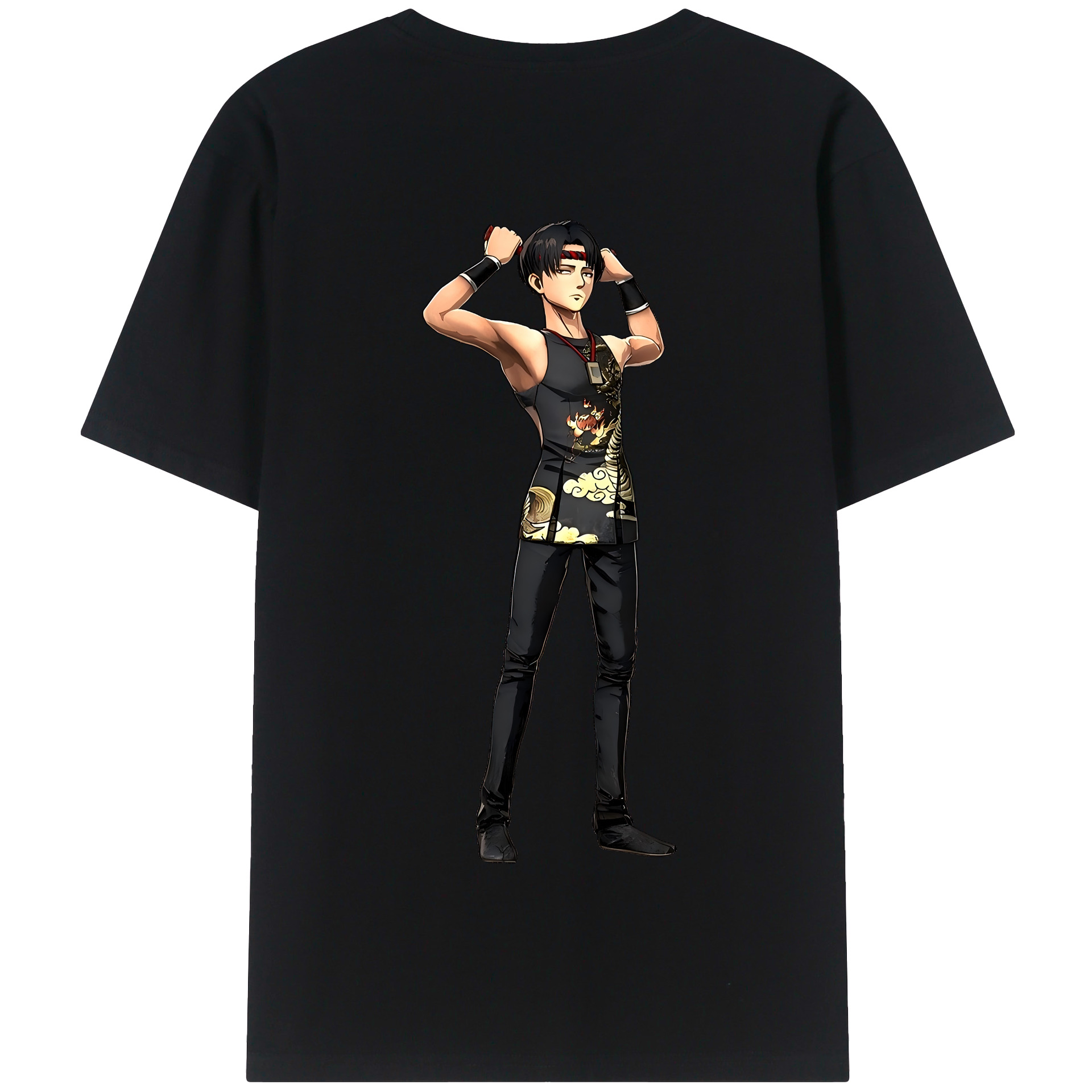 （画像用） 進撃の巨人 リヴァイ·アッカーマン Attack on Titan Levi Ackerman 綿100％半袖Tシャツ（背面プリント）