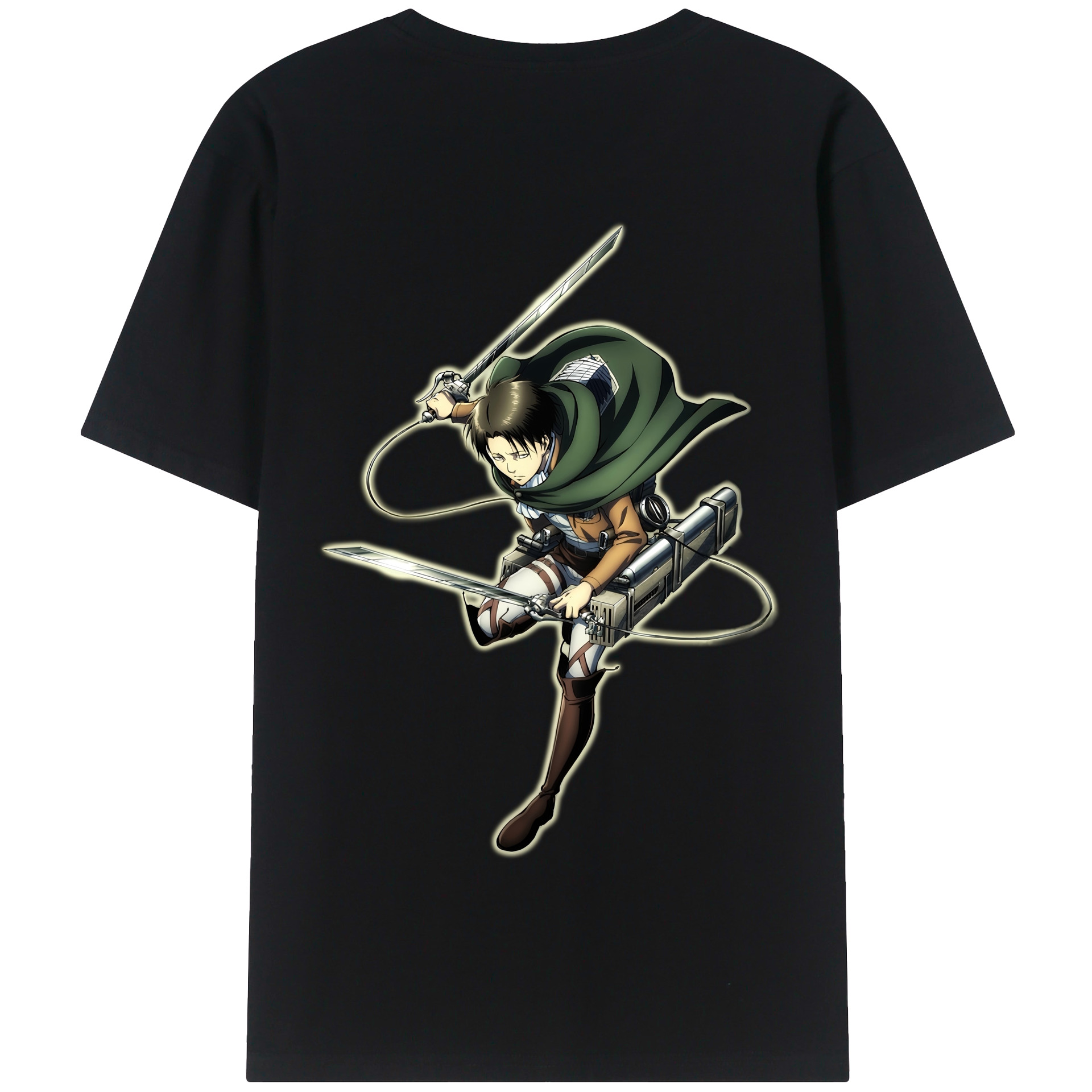 （画像用） 進撃の巨人 リヴァイ·アッカーマン Attack on Titan Levi Ackerman 綿100％半袖Tシャツ（背面プリント）