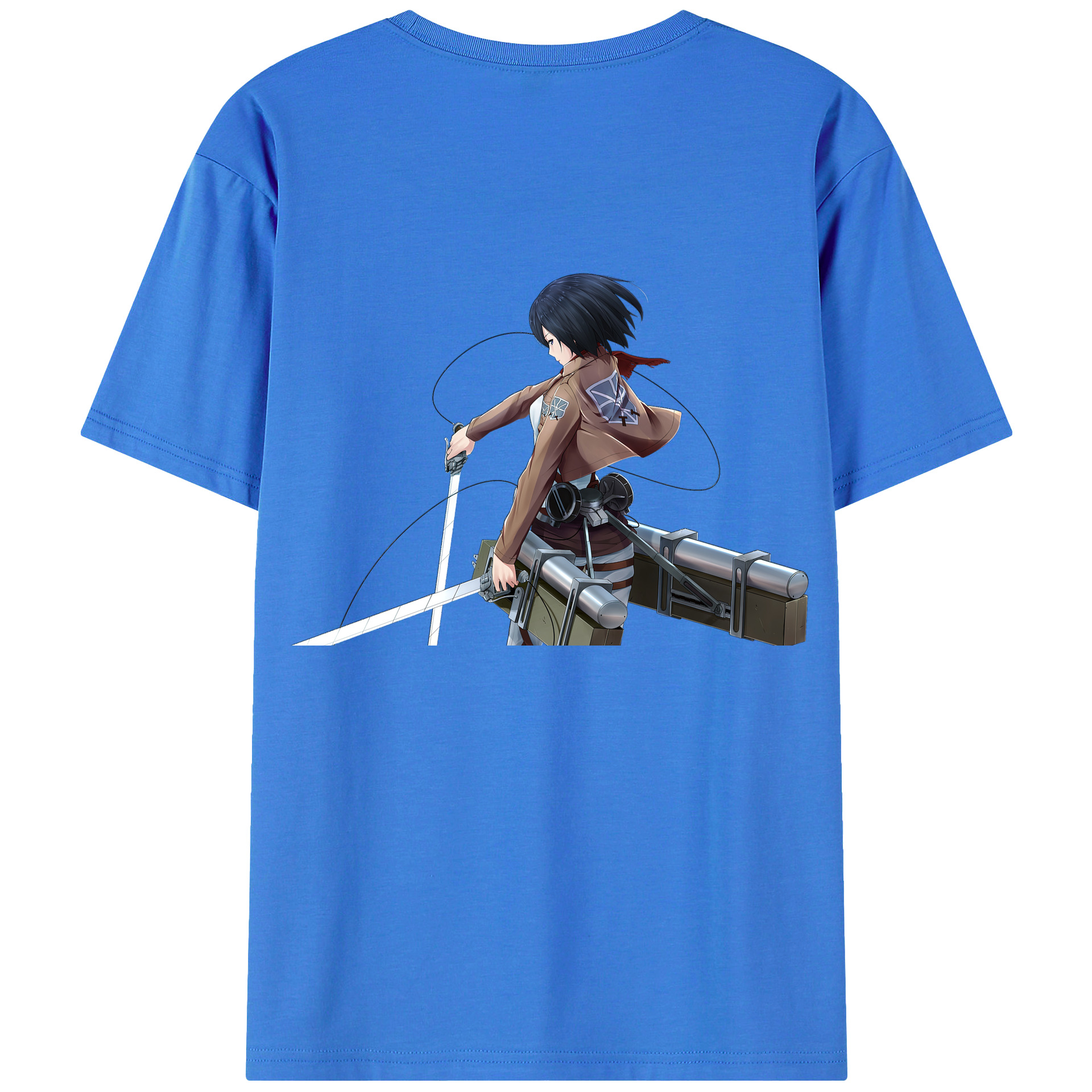 （画像用） 進撃の巨人 ミカサ·アッカーマン Attack on Titan Mikasa Ackerman 綿100％半袖Tシャツ（背面プリント）