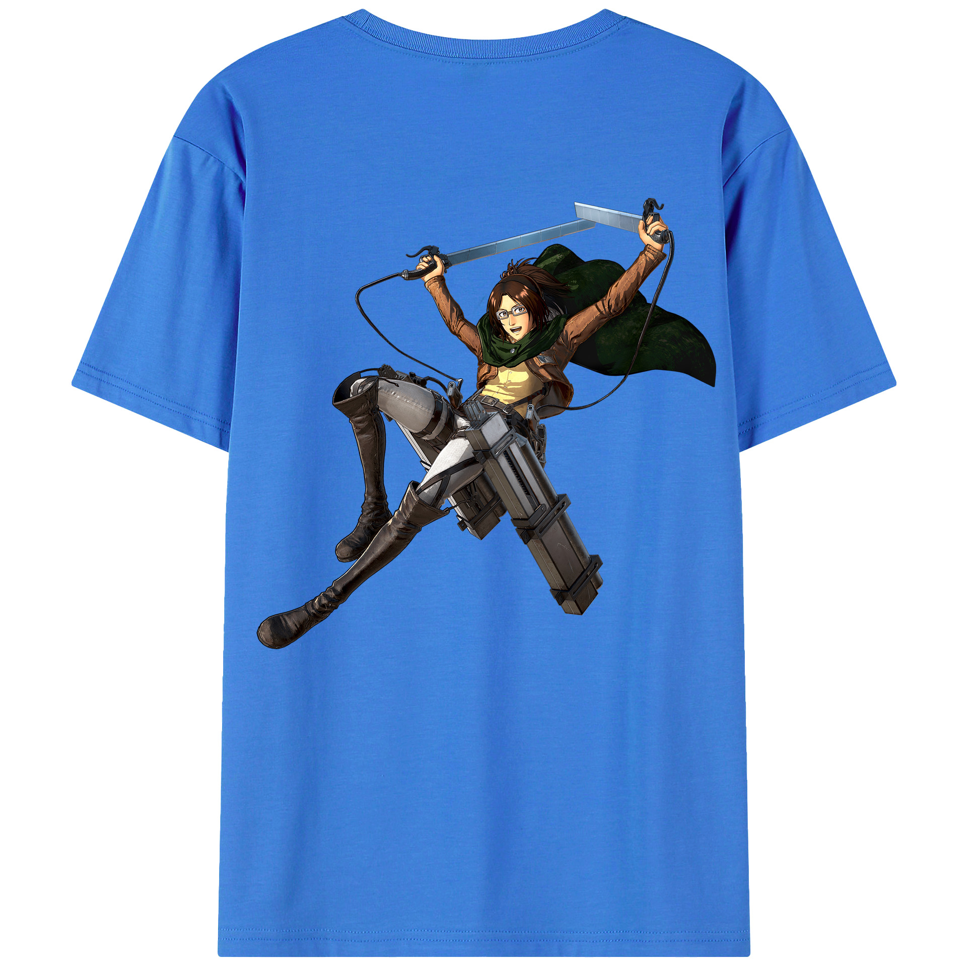 （画像用） 進撃の巨人 ハンジ·ゾエ Attack on Titan Hanji Zoe 綿100％半袖Tシャツ（背面プリント）