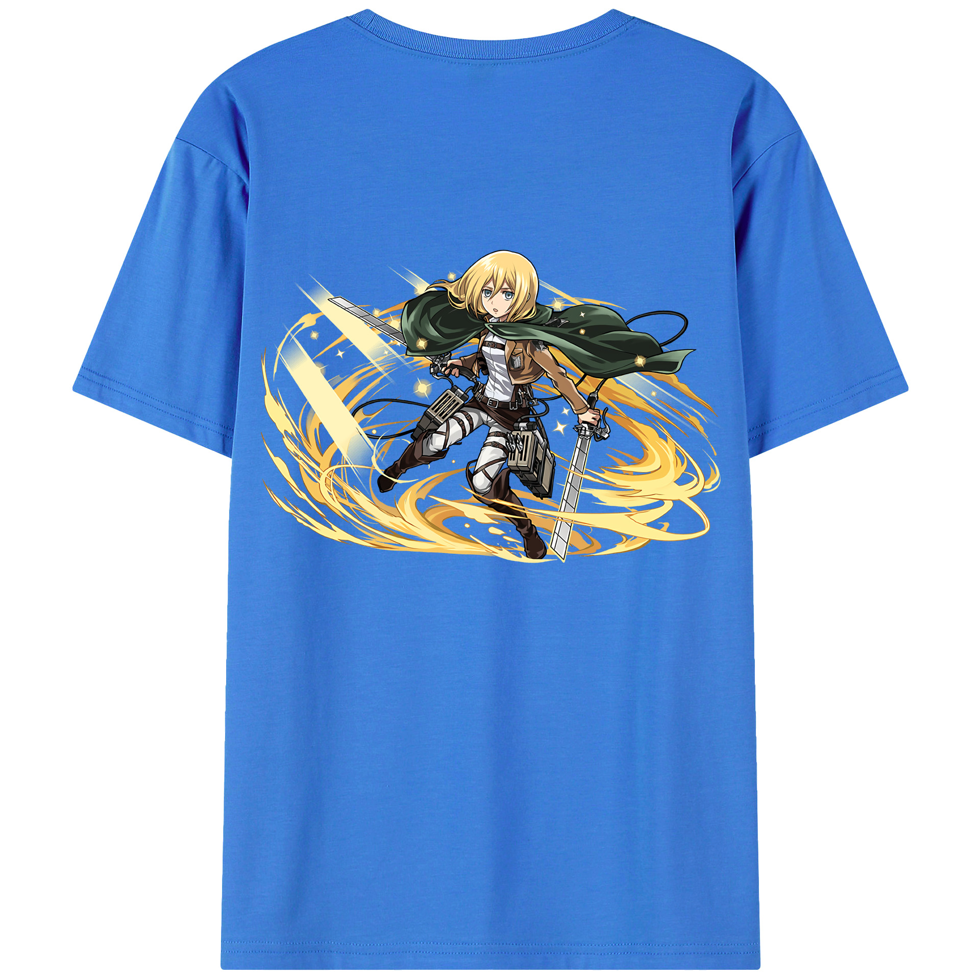 （画像用） 進撃の巨人 クリスタ·レンズ Attack on Titan Christa Lenz 綿100％半袖Tシャツ（背面プリント）