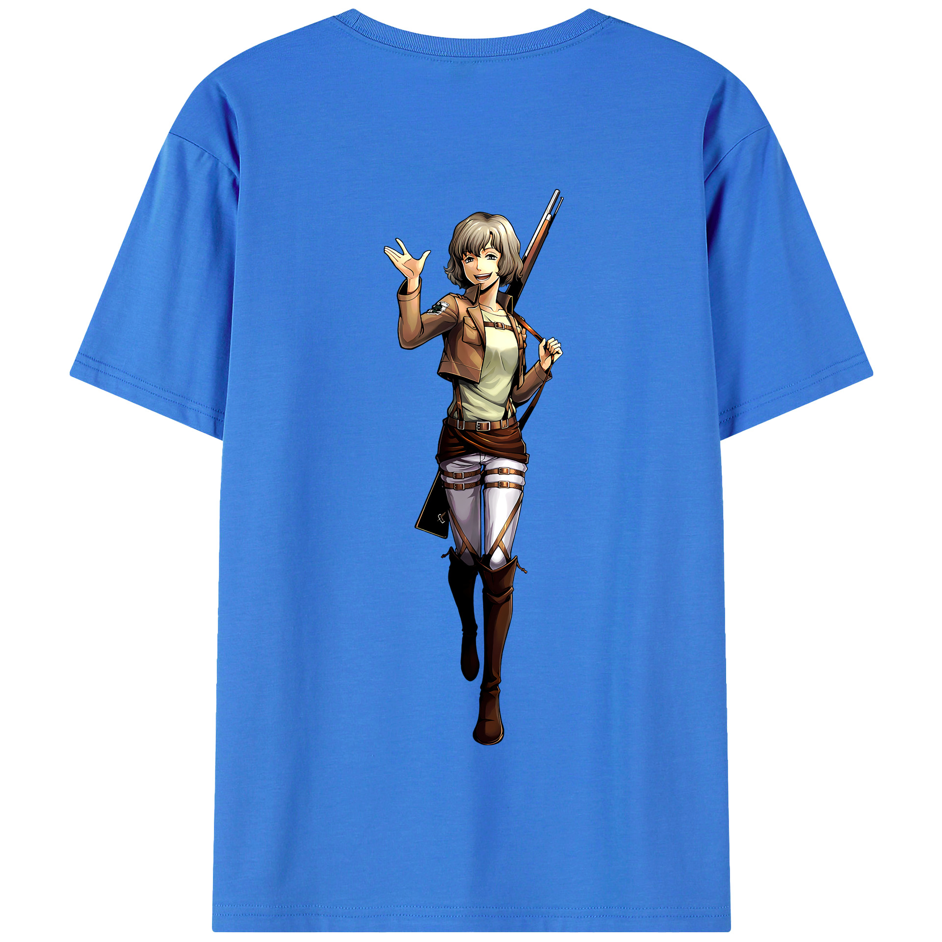 （画像用） 進撃の巨人 ヒツチ Attack on Titan Hitch 綿100％半袖Tシャツ（背面プリント）