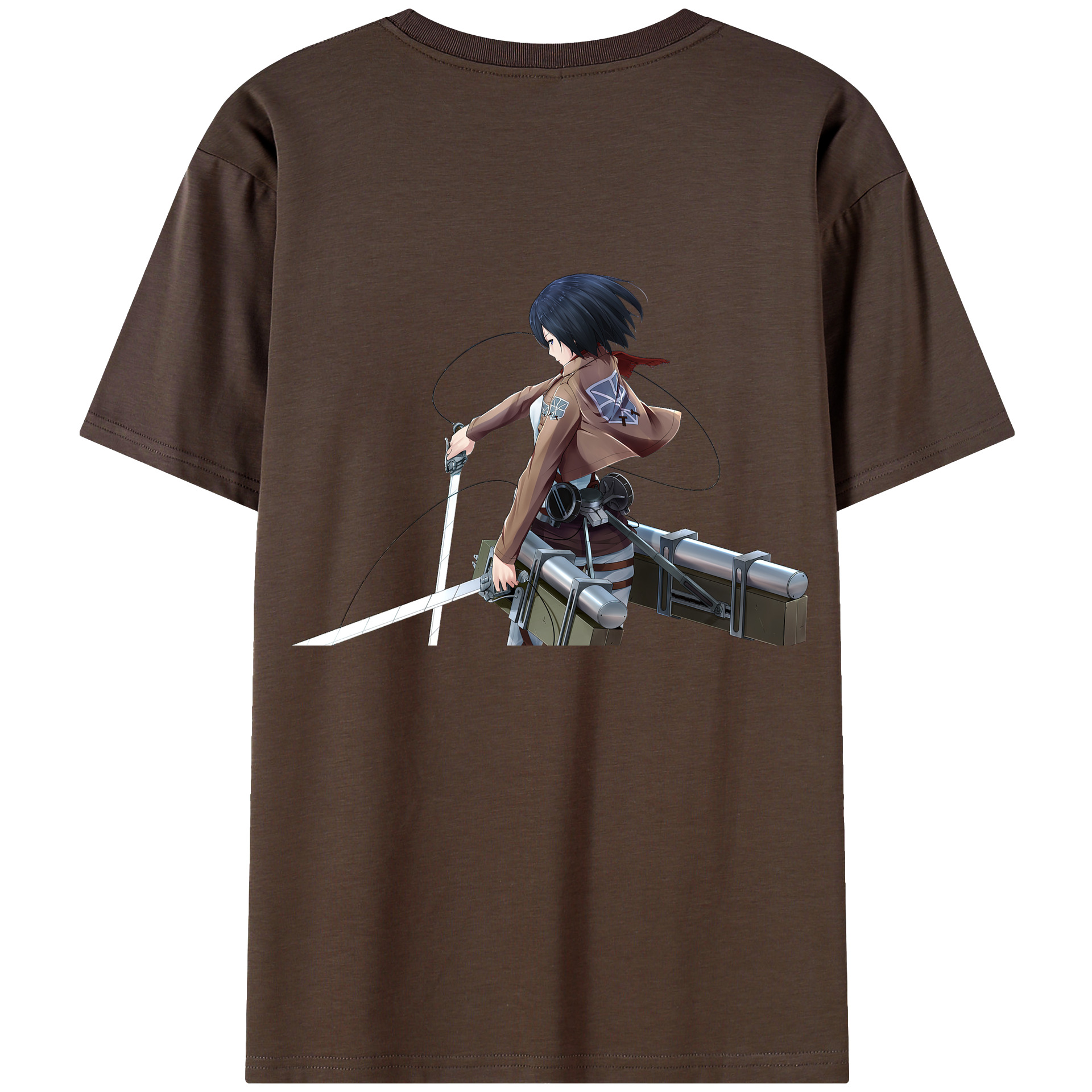 （画像用） 進撃の巨人 ミカサ·アッカーマン Attack on Titan Mikasa Ackerman 綿100％半袖Tシャツ（背面プリント）