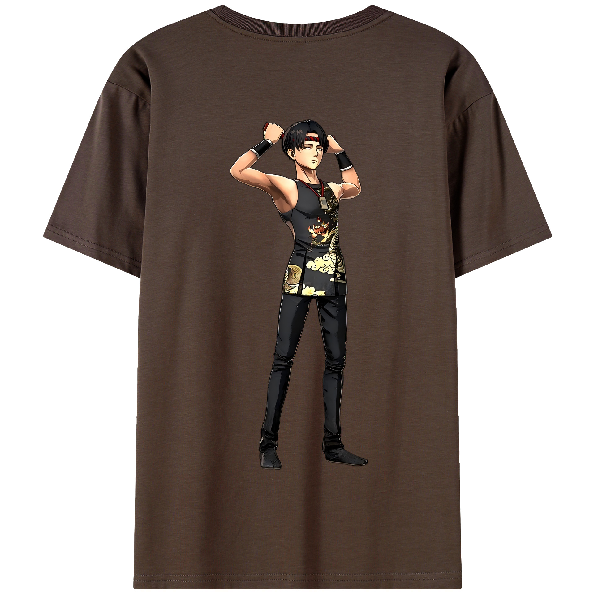 （画像用） 進撃の巨人 リヴァイ·アッカーマン Attack on Titan Levi Ackerman 綿100％半袖Tシャツ（背面プリント）