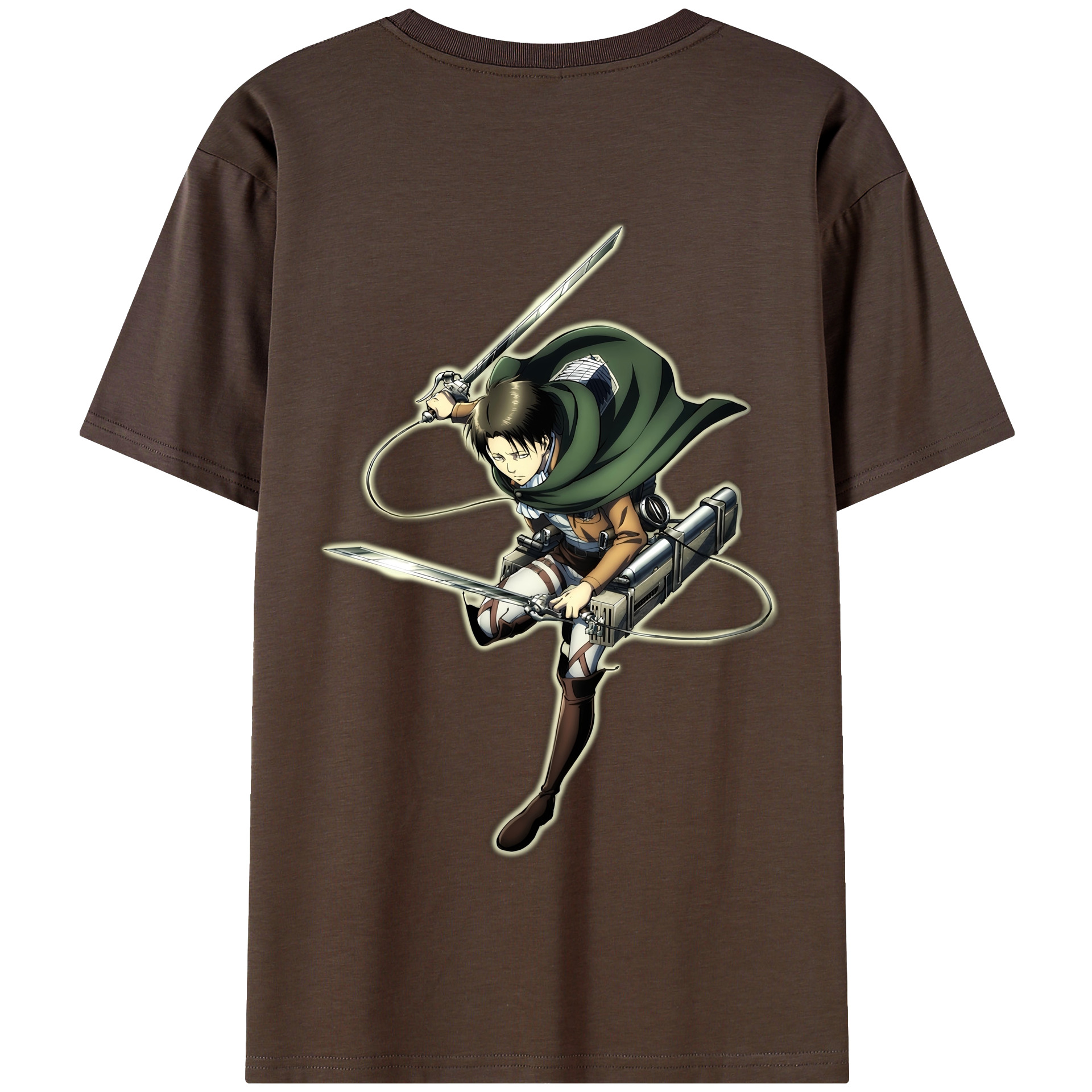 （画像用） 進撃の巨人 リヴァイ·アッカーマン Attack on Titan Levi Ackerman 綿100％半袖Tシャツ（背面プリント）