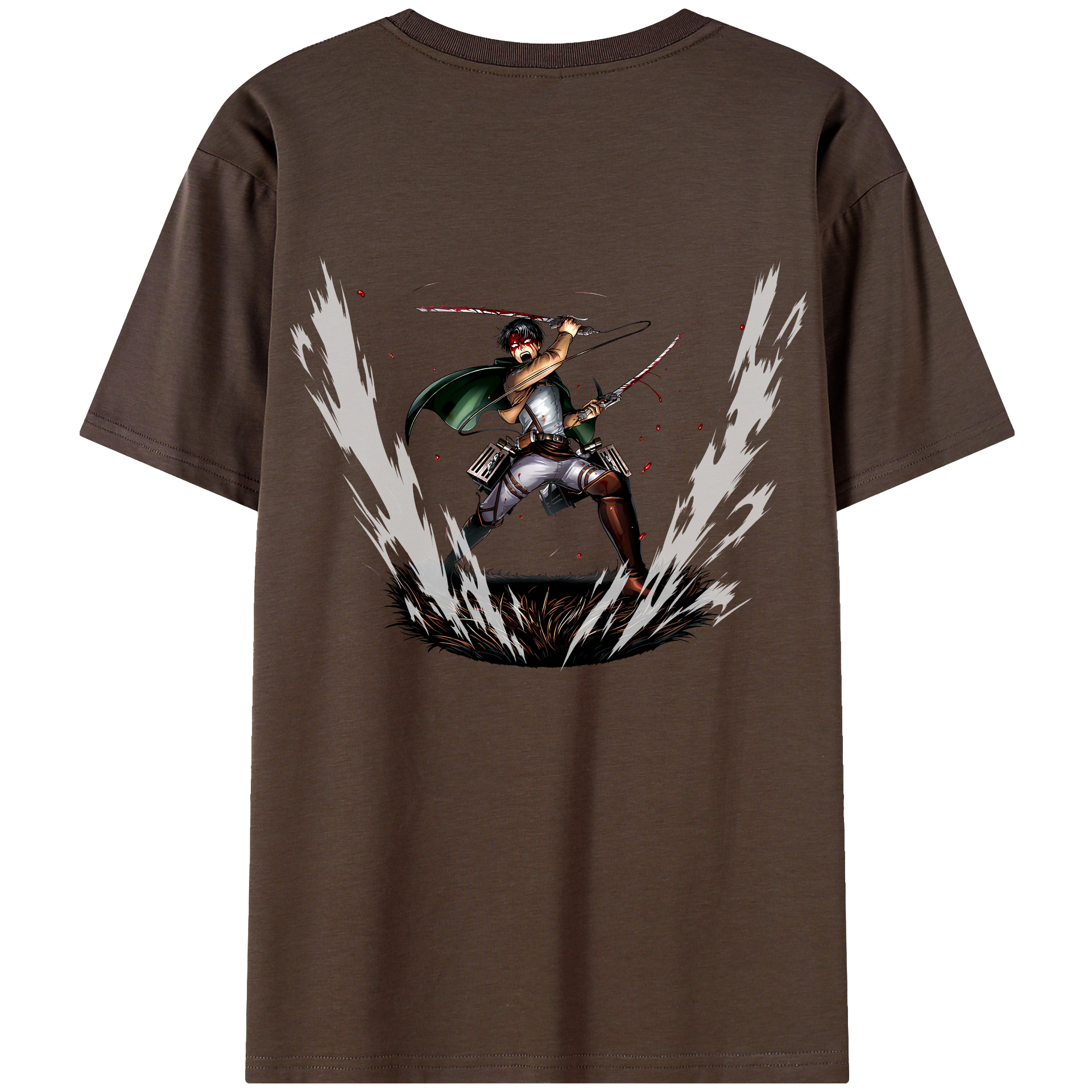 （画像用） 進撃の巨人 リヴァイ·アッカーマン Attack on Titan Levi Ackerman 綿100％半袖Tシャツ（背面プリント）