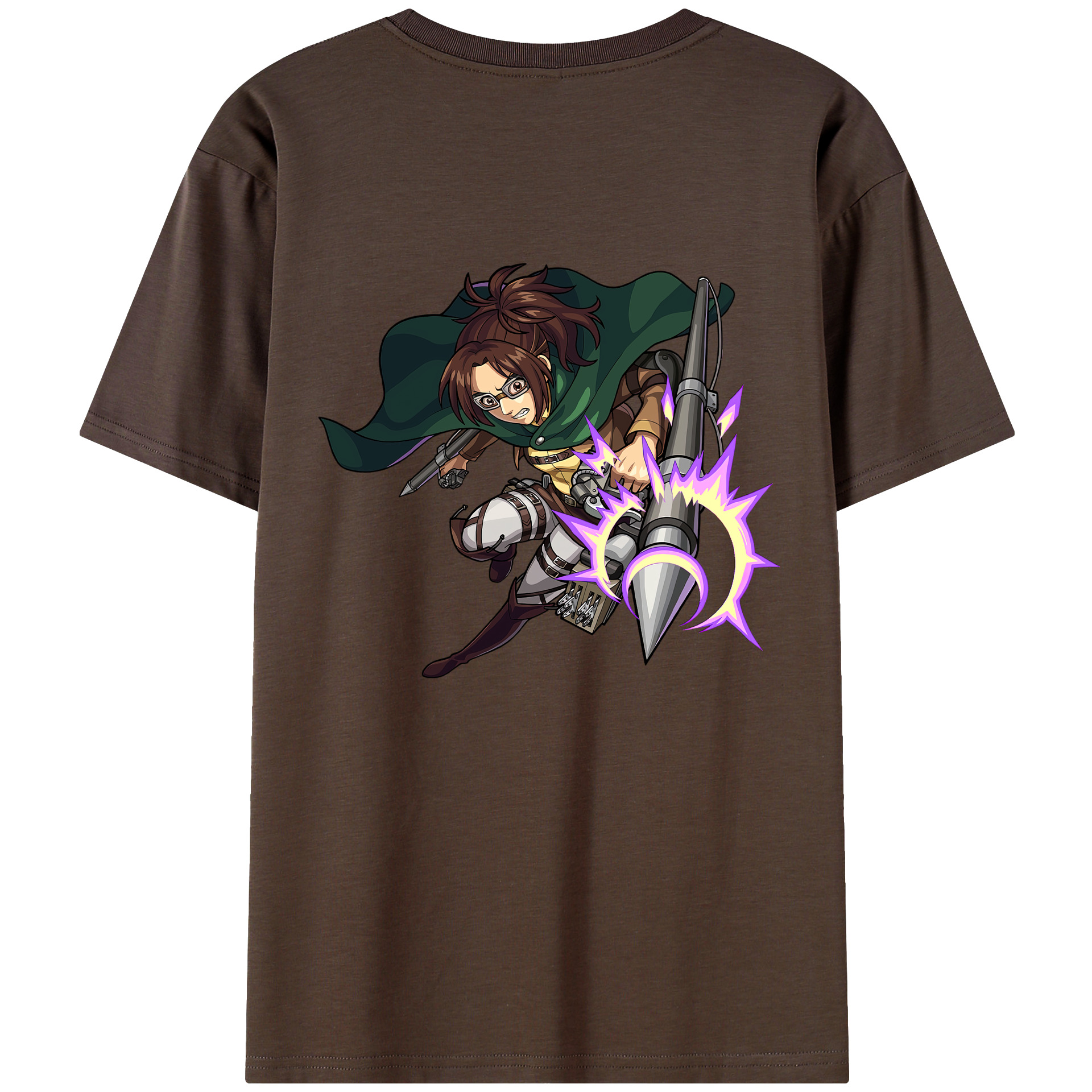 （画像用） 進撃の巨人 ハンジ·ゾエ Attack on Titan Hanji Zoe 綿100％半袖Tシャツ（背面プリント）