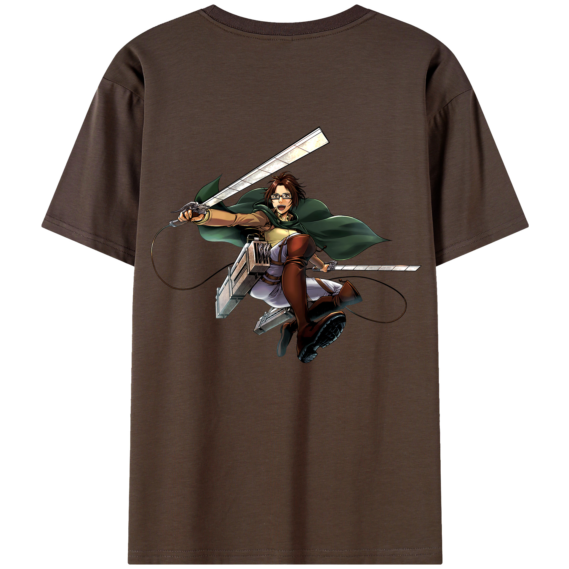 （画像用） 進撃の巨人 ハンジ·ゾエ Attack on Titan Hanji Zoe 綿100％半袖Tシャツ（背面プリント）