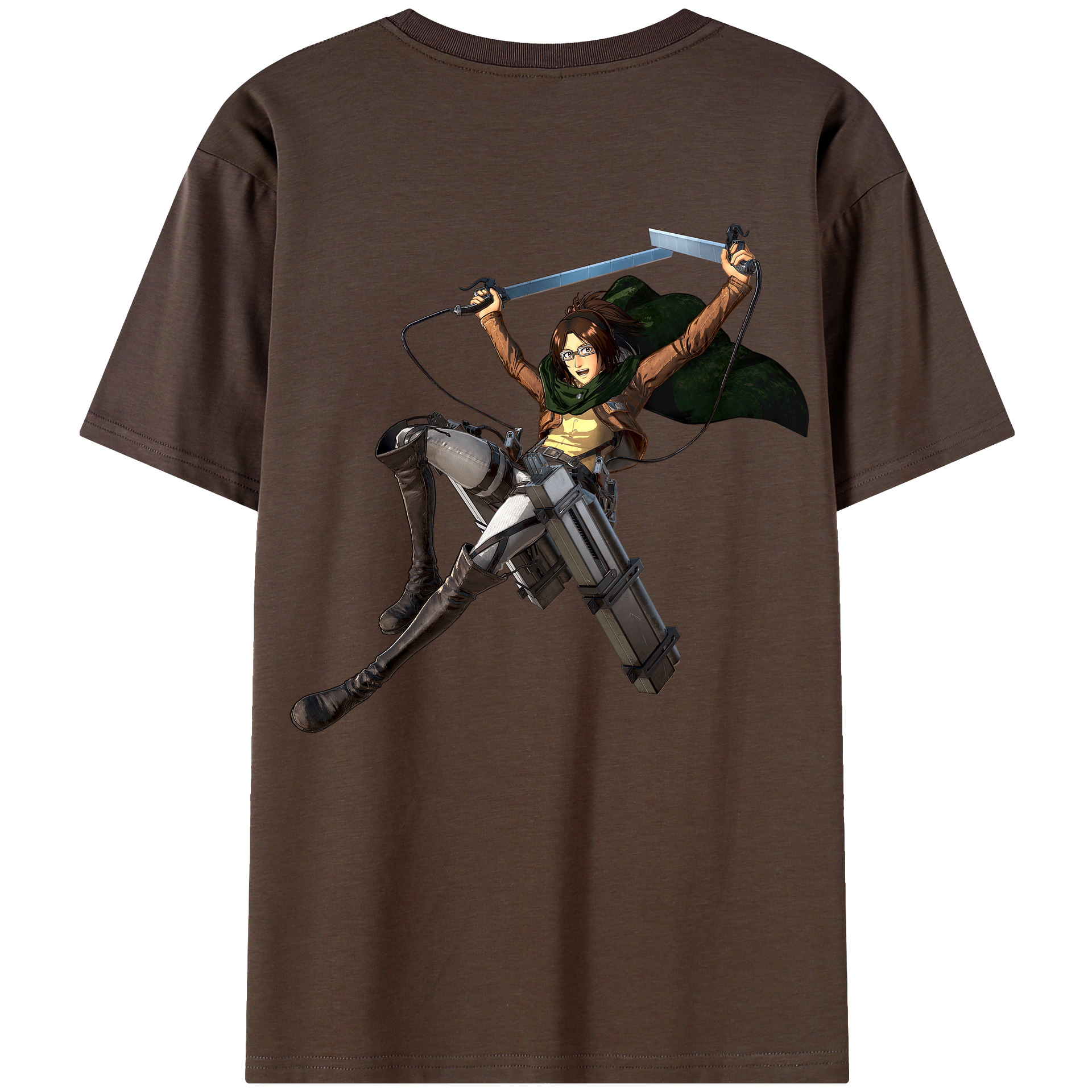 （画像用） 進撃の巨人 ハンジ·ゾエ Attack on Titan Hanji Zoe 綿100％半袖Tシャツ（背面プリント）