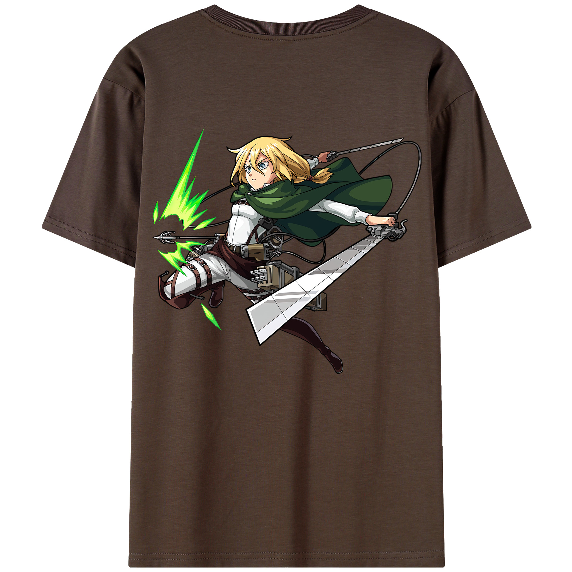 （画像用） 進撃の巨人 クリスタ·レンズ Attack on Titan Christa Lenz 綿100％半袖Tシャツ（背面プリント）