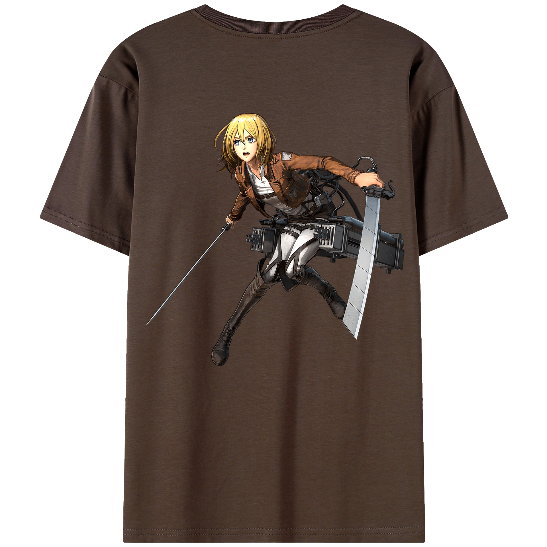 （画像用） 進撃の巨人 クリスタ·レンズ Attack on Titan Christa Lenz 綿100％半袖Tシャツ（背面プリント）