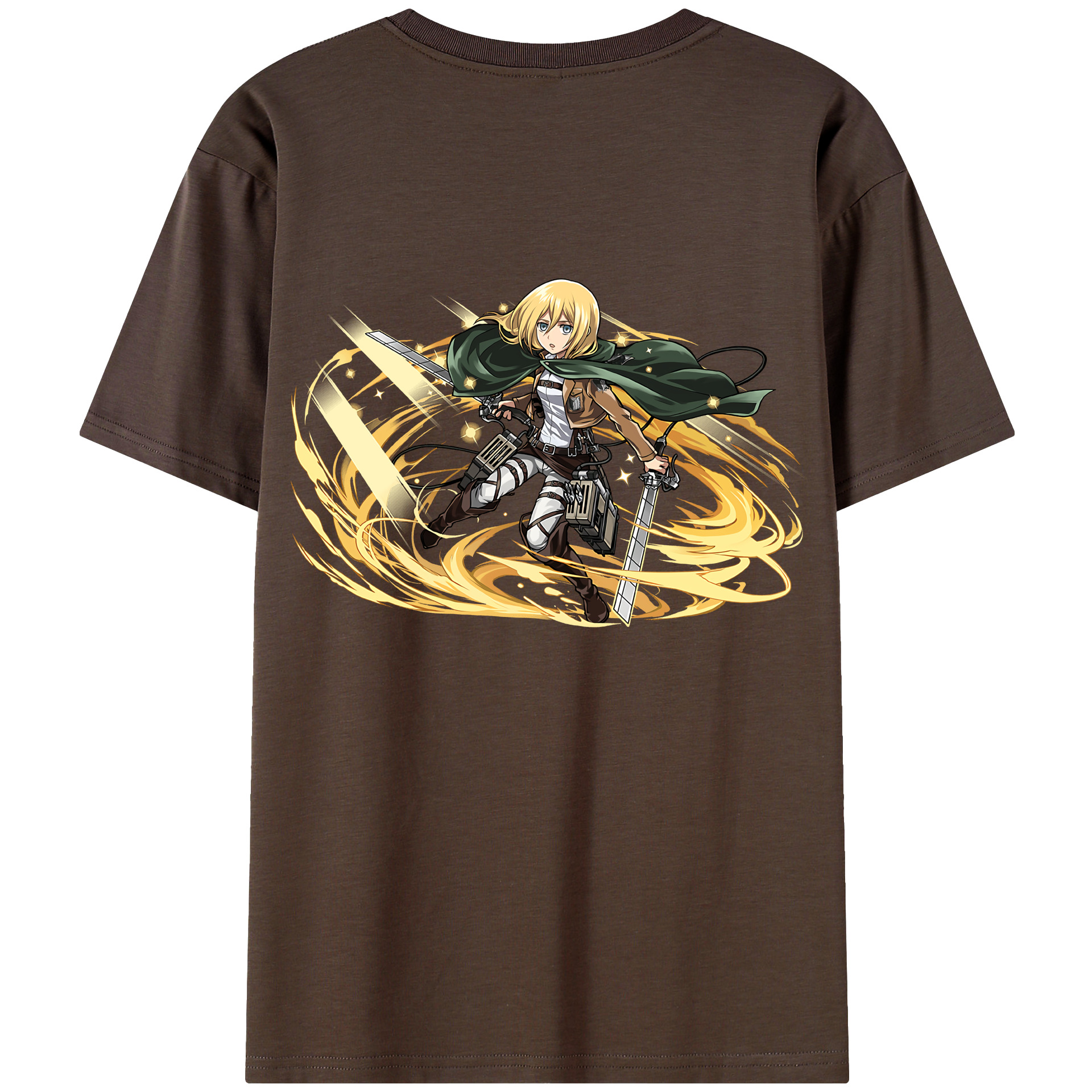 （画像用） 進撃の巨人 クリスタ·レンズ Attack on Titan Christa Lenz 綿100％半袖Tシャツ（背面プリント）