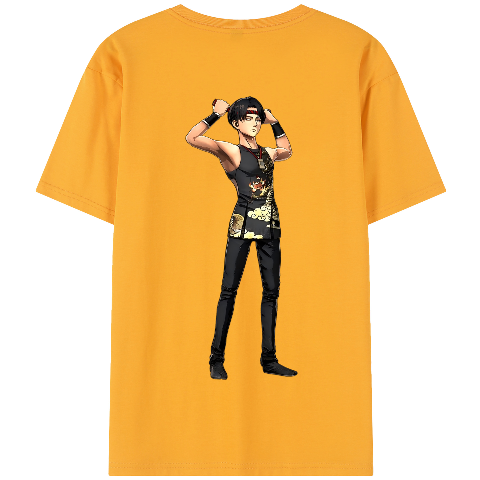 （画像用） 進撃の巨人 リヴァイ·アッカーマン Attack on Titan Levi Ackerman 綿100％半袖Tシャツ（背面プリント）