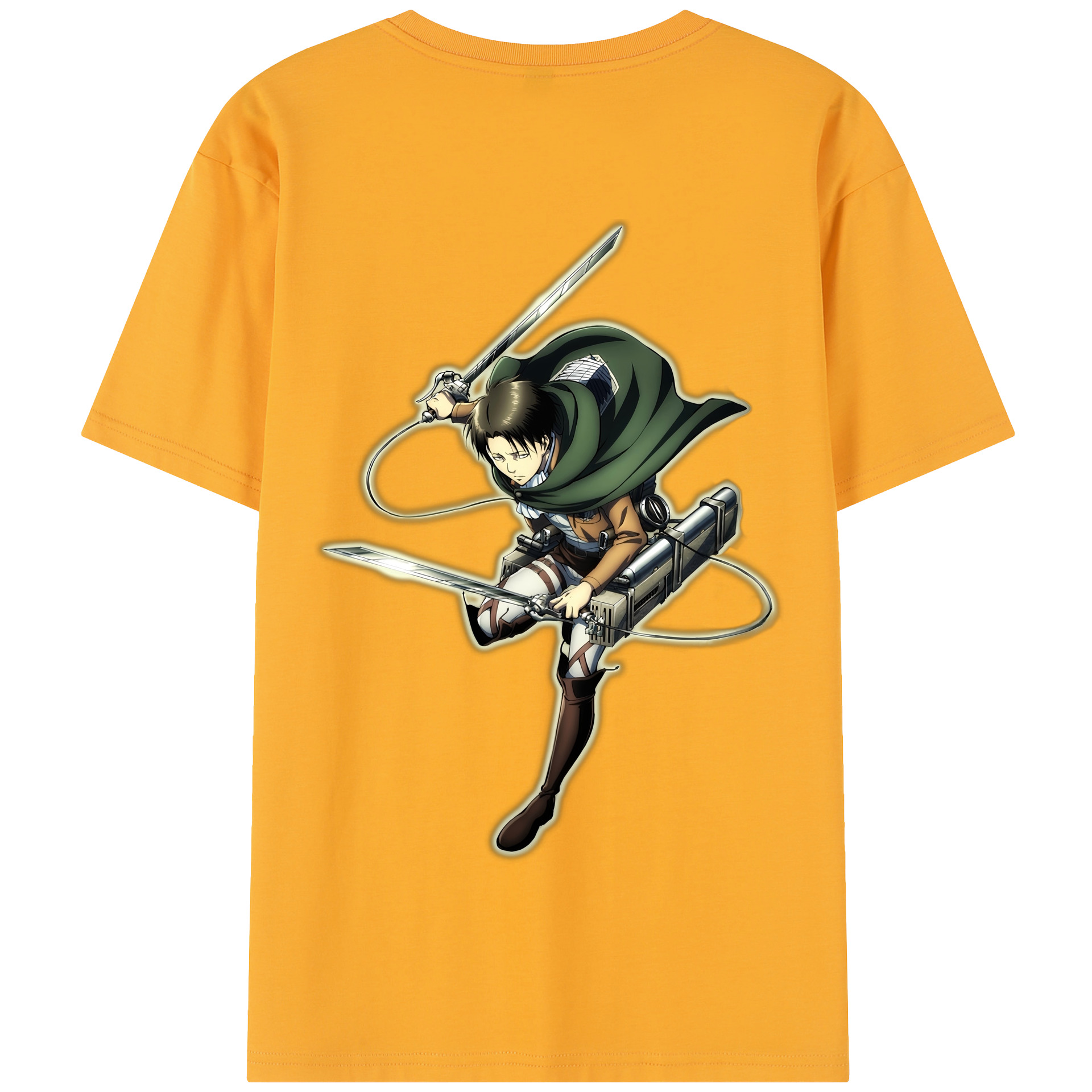 （画像用） 進撃の巨人 リヴァイ·アッカーマン Attack on Titan Levi Ackerman 綿100％半袖Tシャツ（背面プリント）