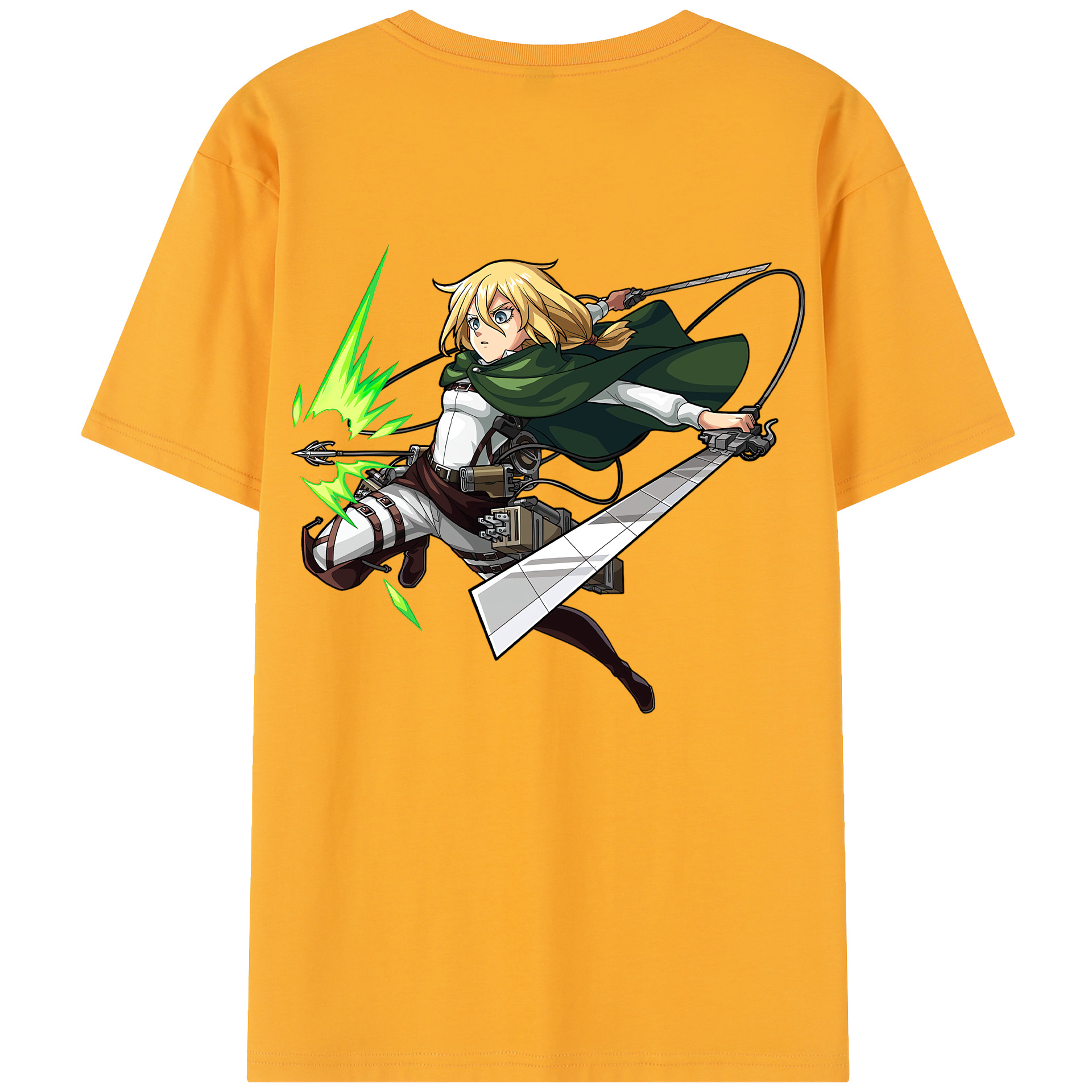 （画像用） 進撃の巨人 クリスタ·レンズ Attack on Titan Christa Lenz 綿100％半袖Tシャツ（背面プリント）