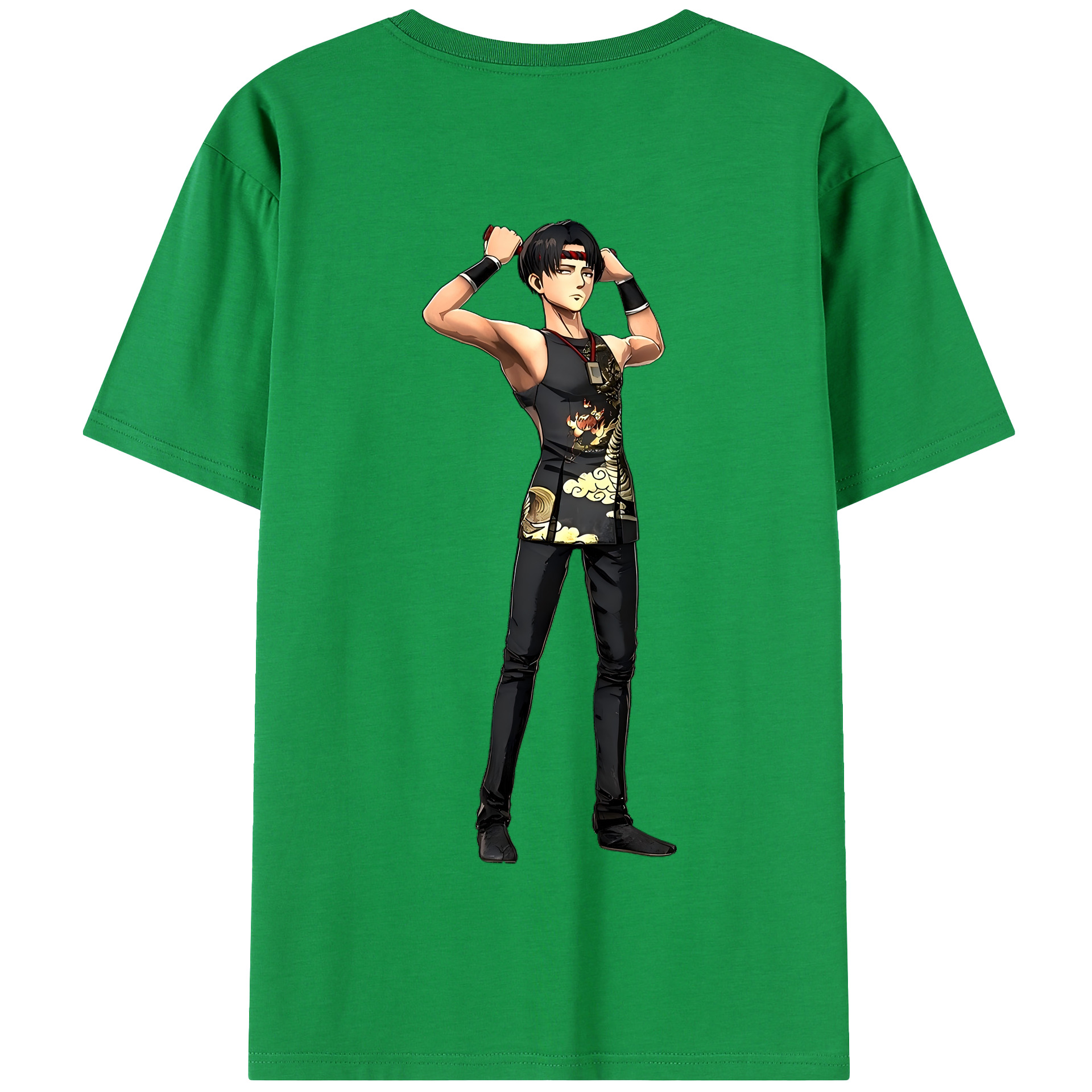 （画像用） 進撃の巨人 リヴァイ·アッカーマン Attack on Titan Levi Ackerman 綿100％半袖Tシャツ（背面プリント）