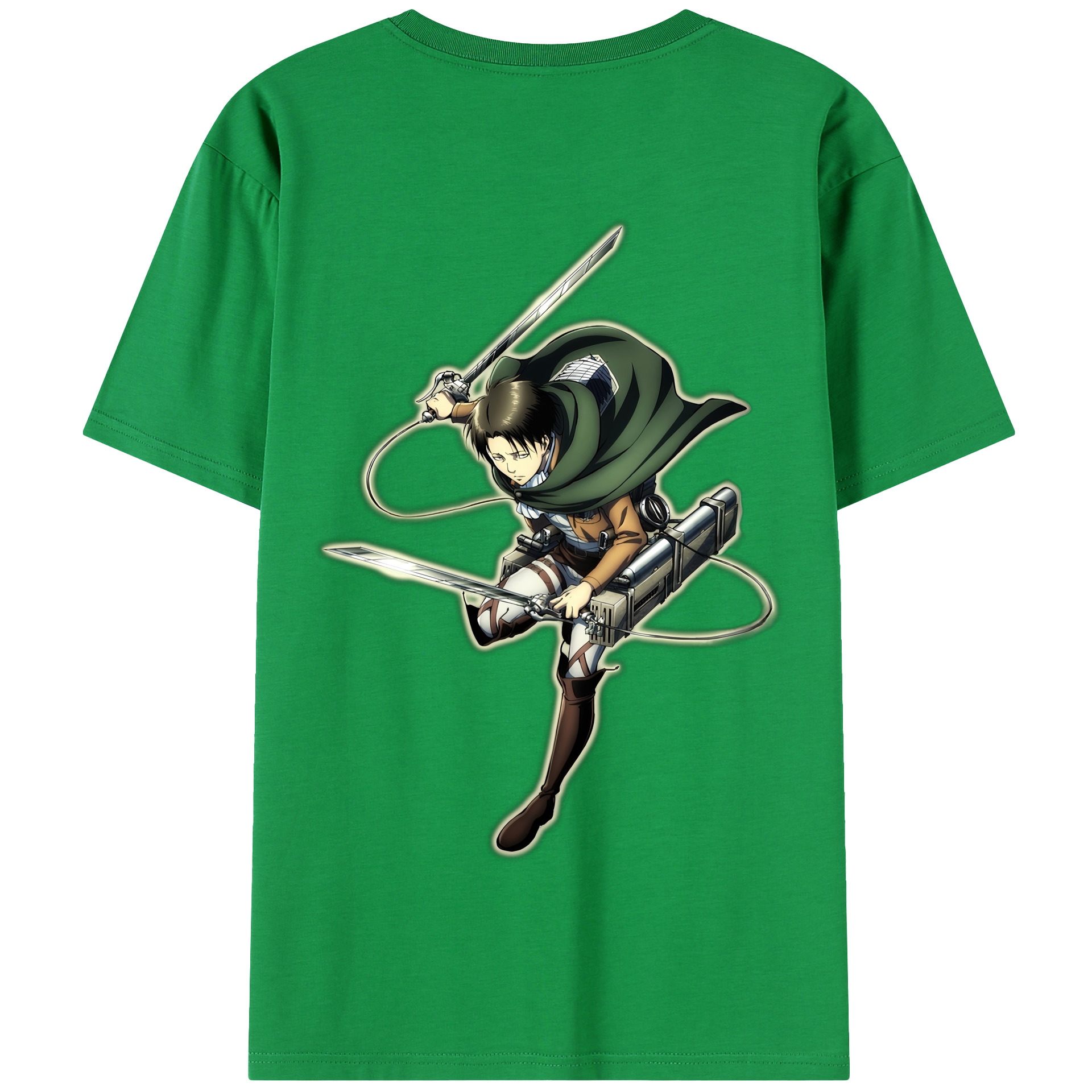 （画像用） 進撃の巨人 リヴァイ·アッカーマン Attack on Titan Levi Ackerman 綿100％半袖Tシャツ（背面プリント）