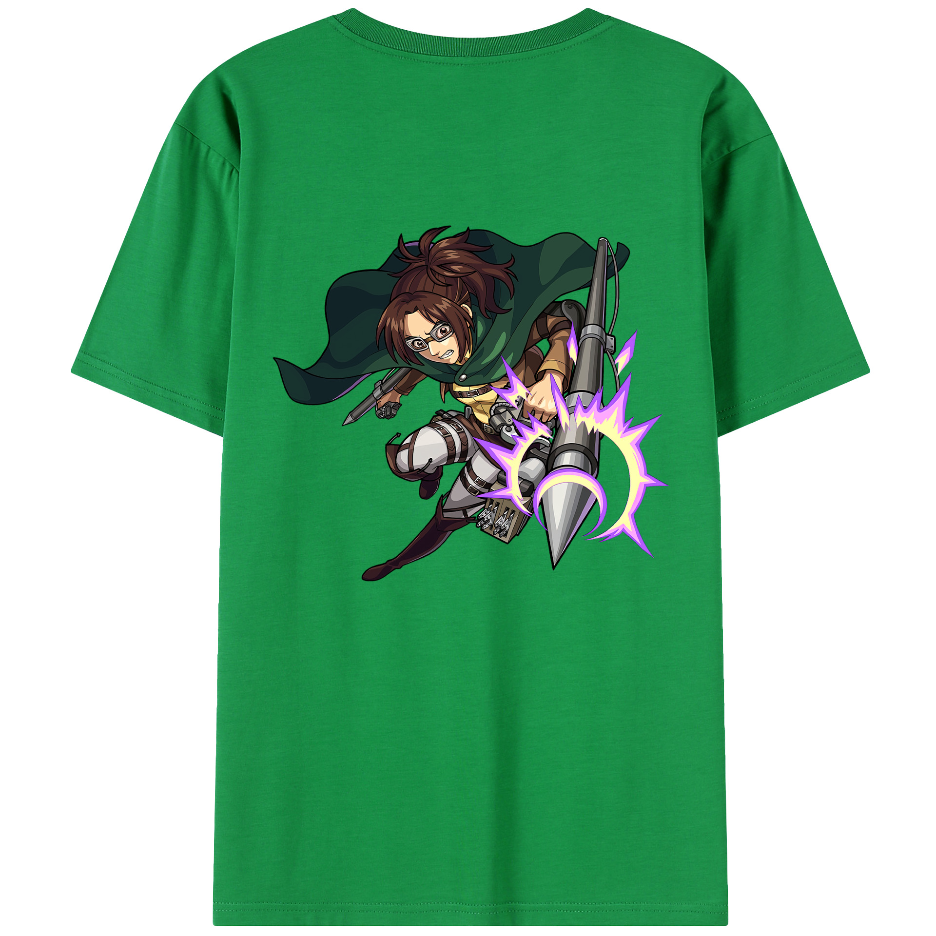 （画像用） 進撃の巨人 ハンジ·ゾエ Attack on Titan Hanji Zoe 綿100％半袖Tシャツ（背面プリント）