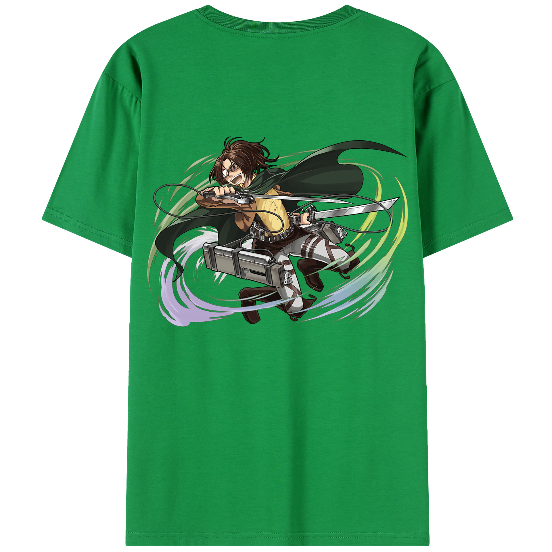 （画像用） 進撃の巨人 ハンジ·ゾエ Attack on Titan Hanji Zoe 綿100％半袖Tシャツ（背面プリント）