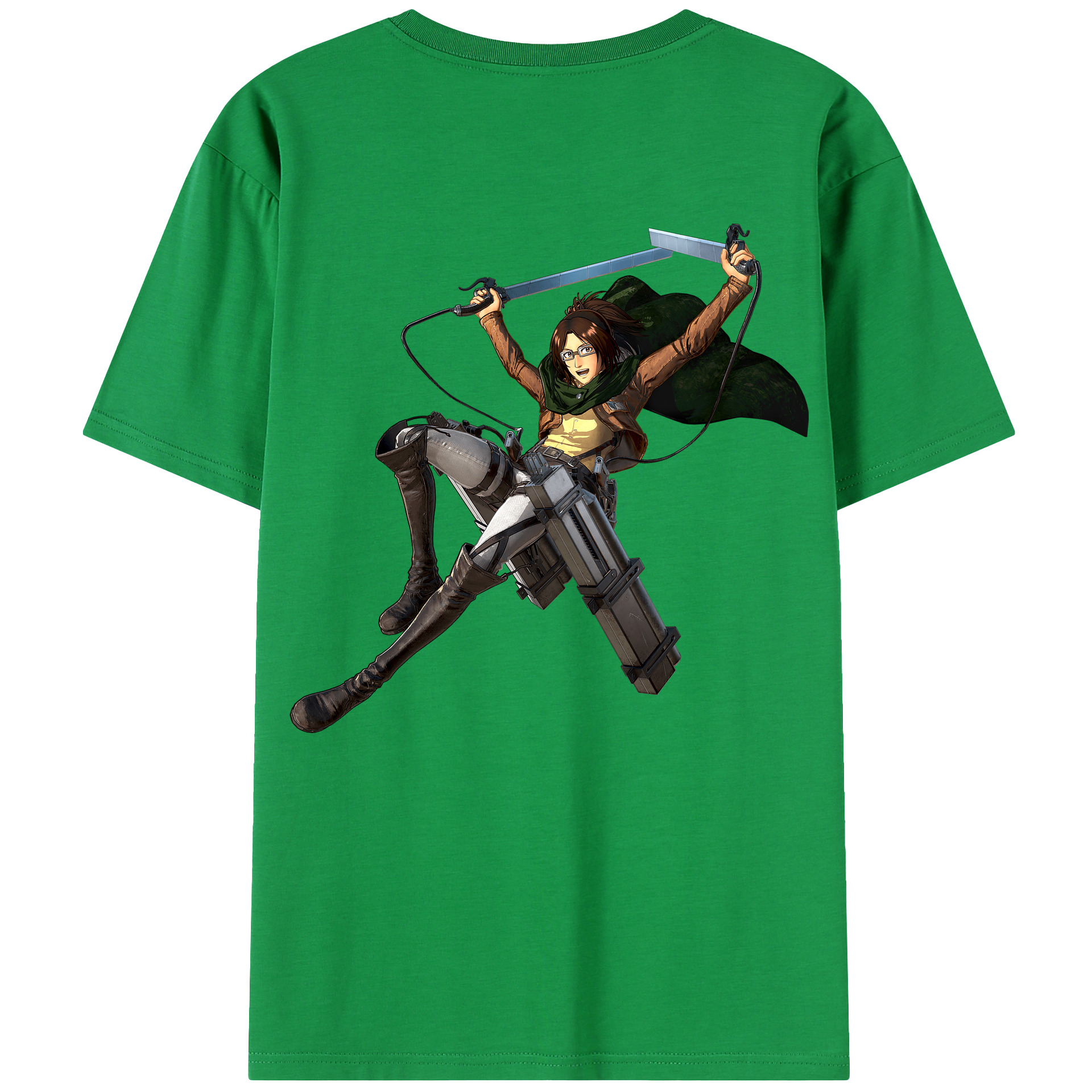（画像用） 進撃の巨人 ハンジ·ゾエ Attack on Titan Hanji Zoe 綿100％半袖Tシャツ（背面プリント）