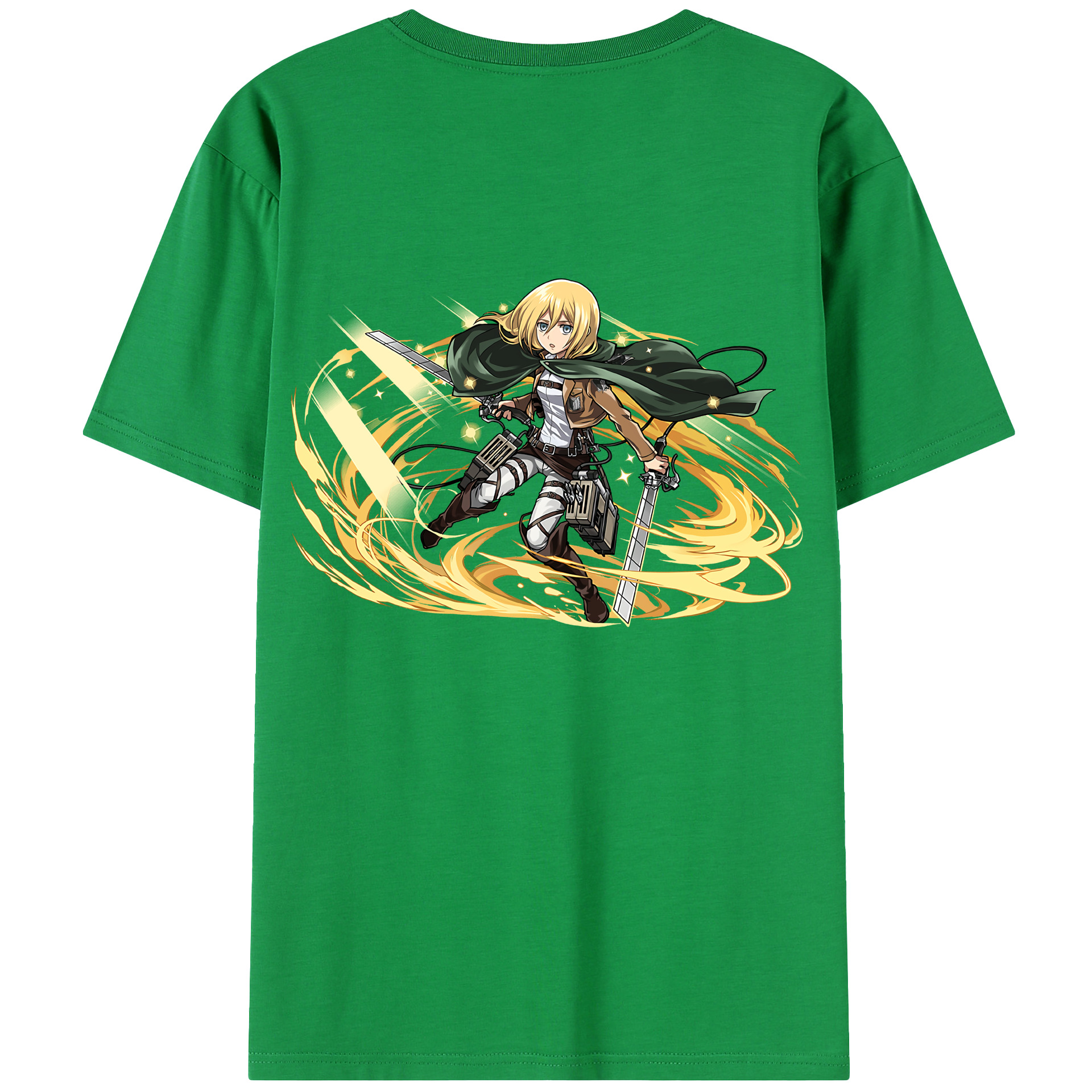 （画像用） 進撃の巨人 クリスタ·レンズ Attack on Titan Christa Lenz 綿100％半袖Tシャツ（背面プリント）