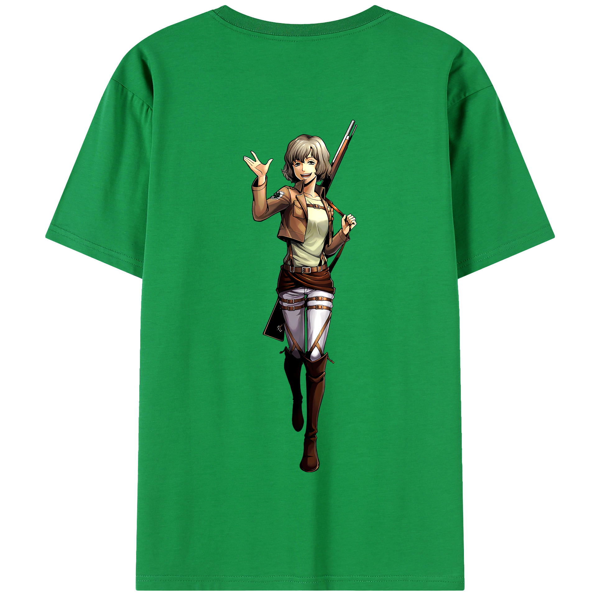（画像用） 進撃の巨人 ヒツチ Attack on Titan Hitch 綿100％半袖Tシャツ（背面プリント）
