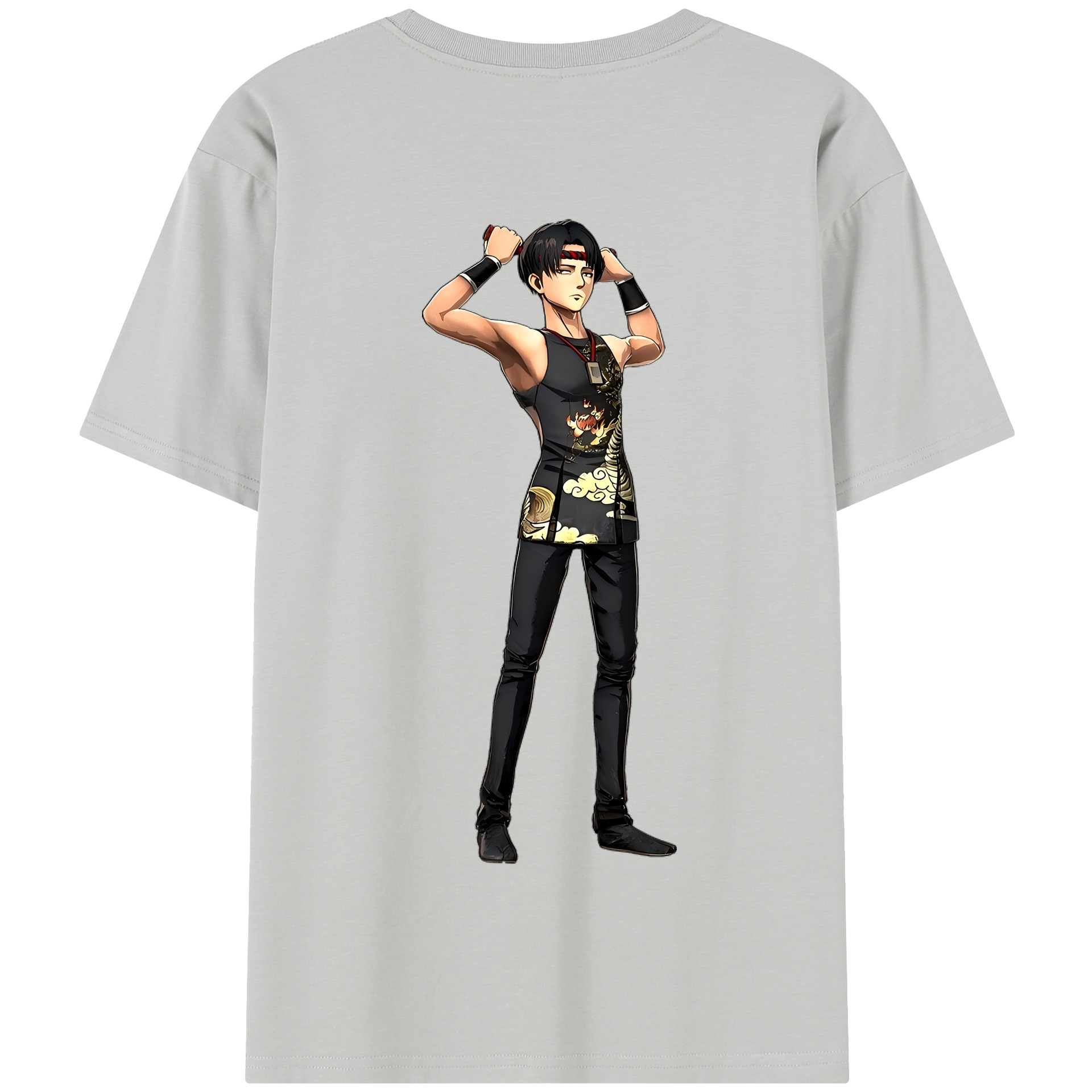 （画像用） 進撃の巨人 リヴァイ·アッカーマン Attack on Titan Levi Ackerman 綿100％半袖Tシャツ（背面プリント）