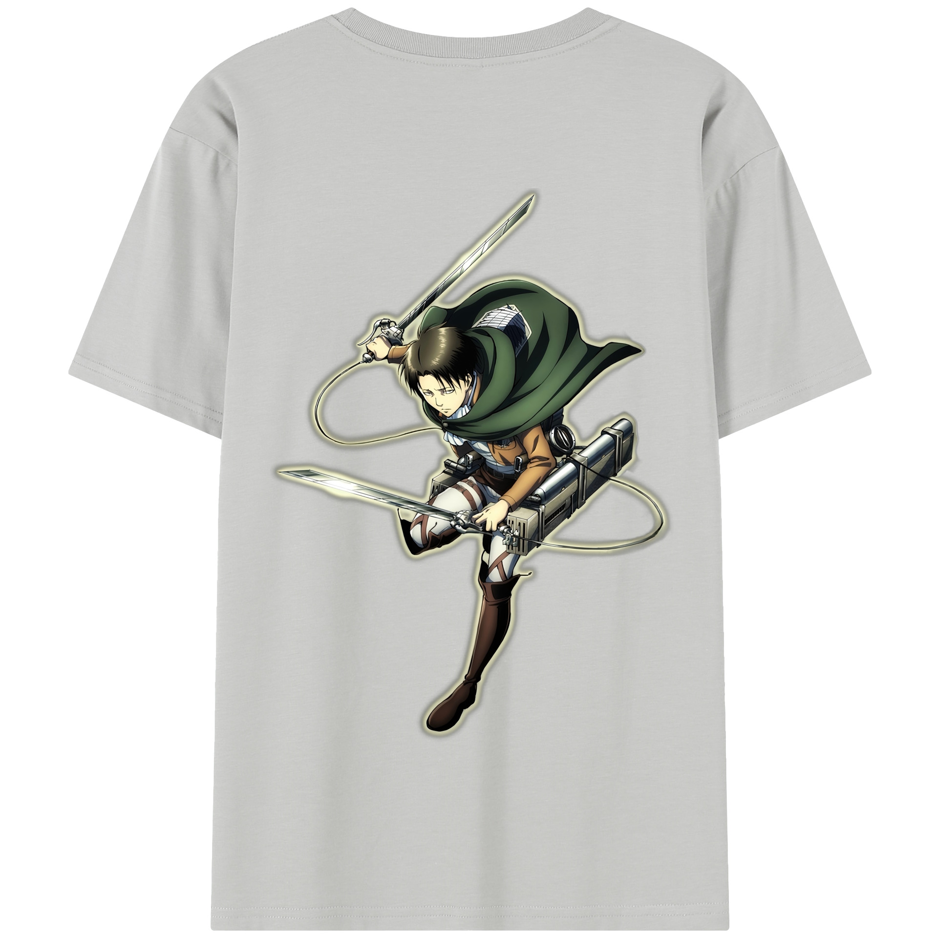 （画像用） 進撃の巨人 リヴァイ·アッカーマン Attack on Titan Levi Ackerman 綿100％半袖Tシャツ（背面プリント）