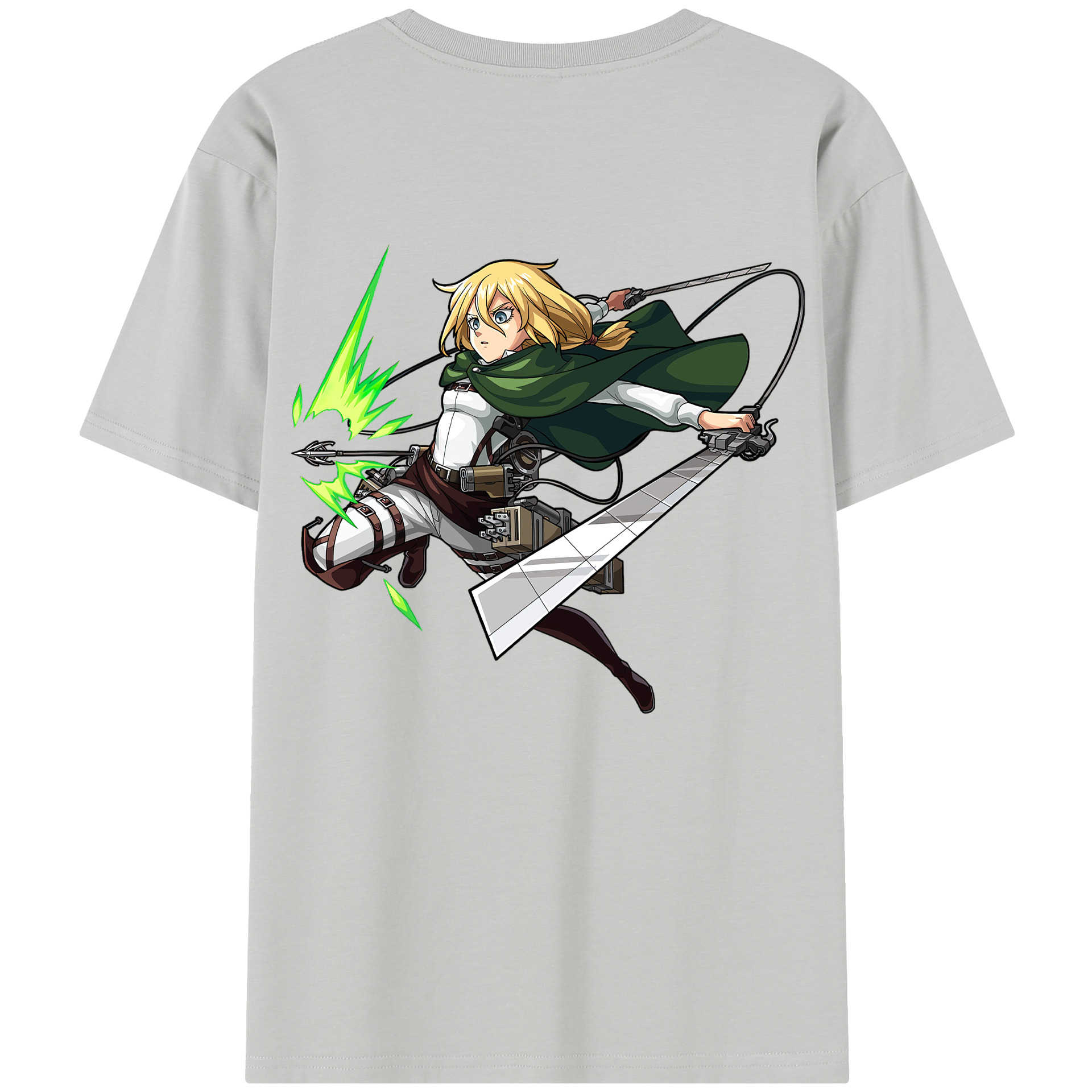 （画像用） 進撃の巨人 クリスタ·レンズ Attack on Titan Christa Lenz 綿100％半袖Tシャツ（背面プリント）
