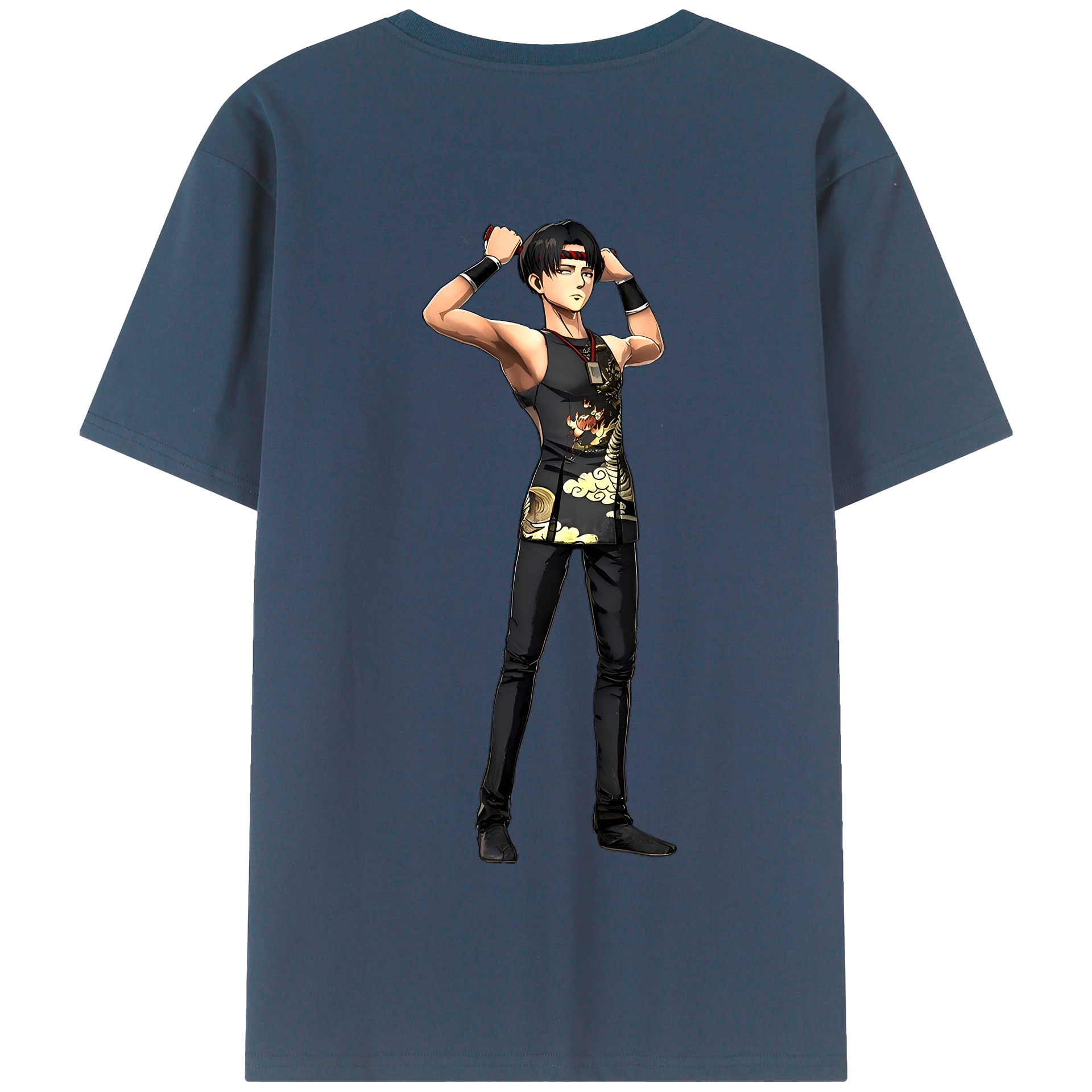 （画像用） 進撃の巨人 リヴァイ·アッカーマン Attack on Titan Levi Ackerman 綿100％半袖Tシャツ（背面プリント）