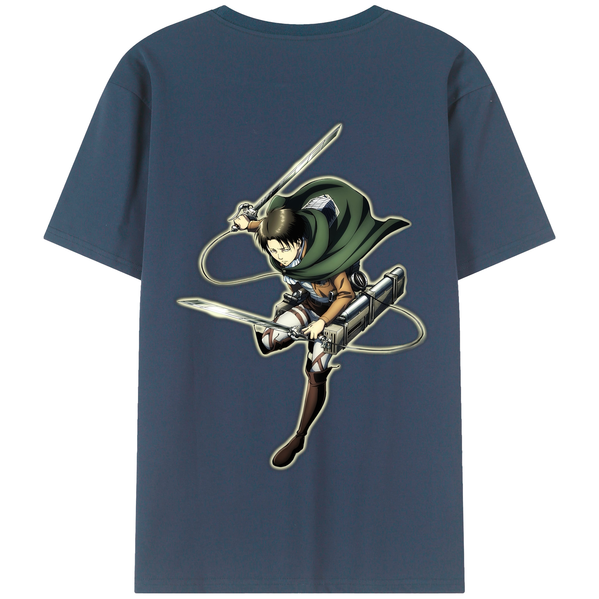 （画像用） 進撃の巨人 リヴァイ·アッカーマン Attack on Titan Levi Ackerman 綿100％半袖Tシャツ（背面プリント）