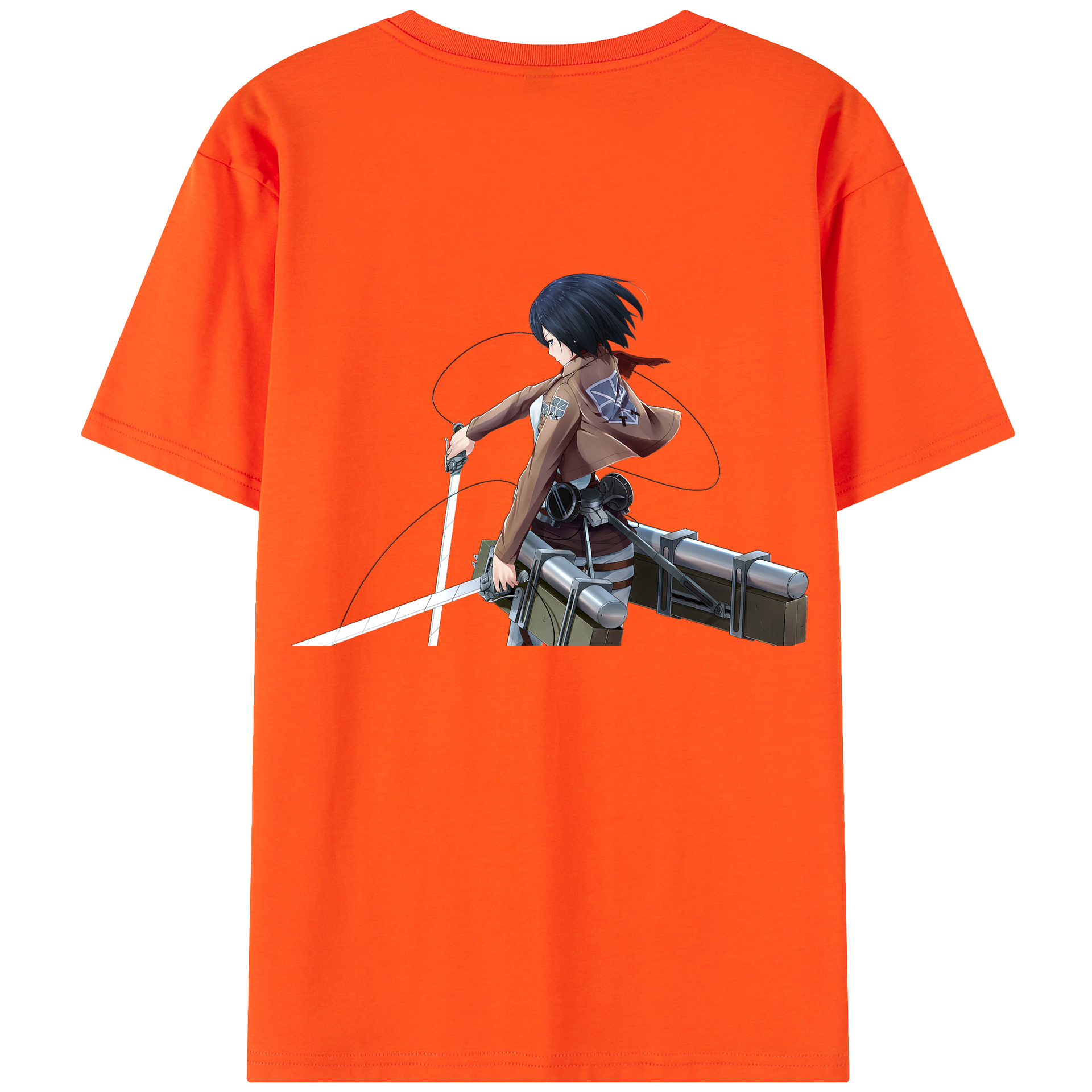 （画像用） 進撃の巨人 ミカサ·アッカーマン Attack on Titan Mikasa Ackerman 綿100％半袖Tシャツ（背面プリント）