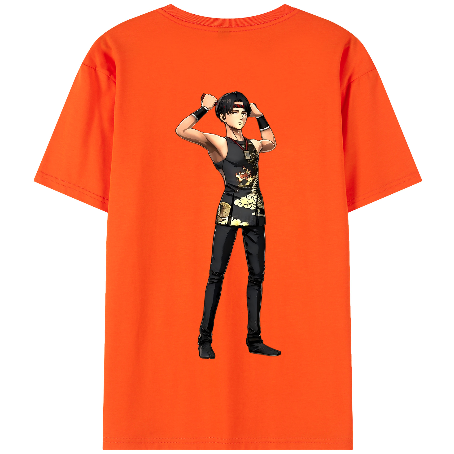 （画像用） 進撃の巨人 リヴァイ·アッカーマン Attack on Titan Levi Ackerman 綿100％半袖Tシャツ（背面プリント）