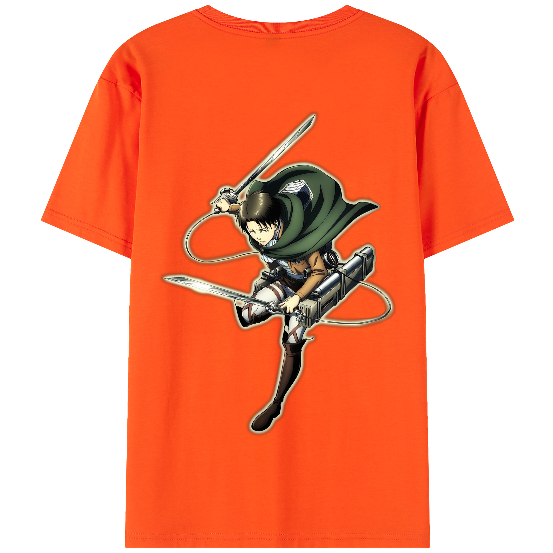 （画像用） 進撃の巨人 リヴァイ·アッカーマン Attack on Titan Levi Ackerman 綿100％半袖Tシャツ（背面プリント）