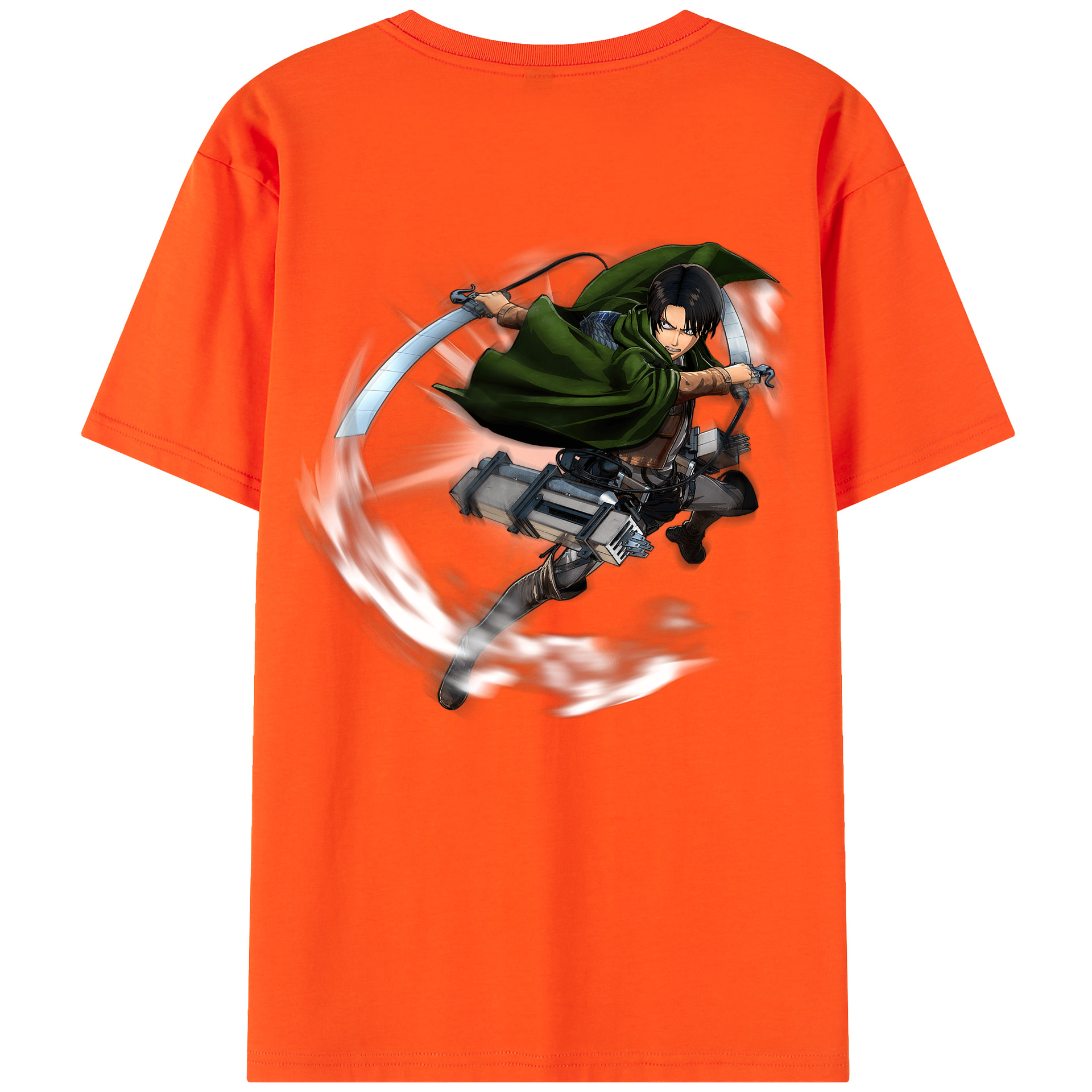 （画像用） 進撃の巨人 リヴァイ·アッカーマン Attack on Titan Levi Ackerman 綿100％半袖Tシャツ（背面プリント）