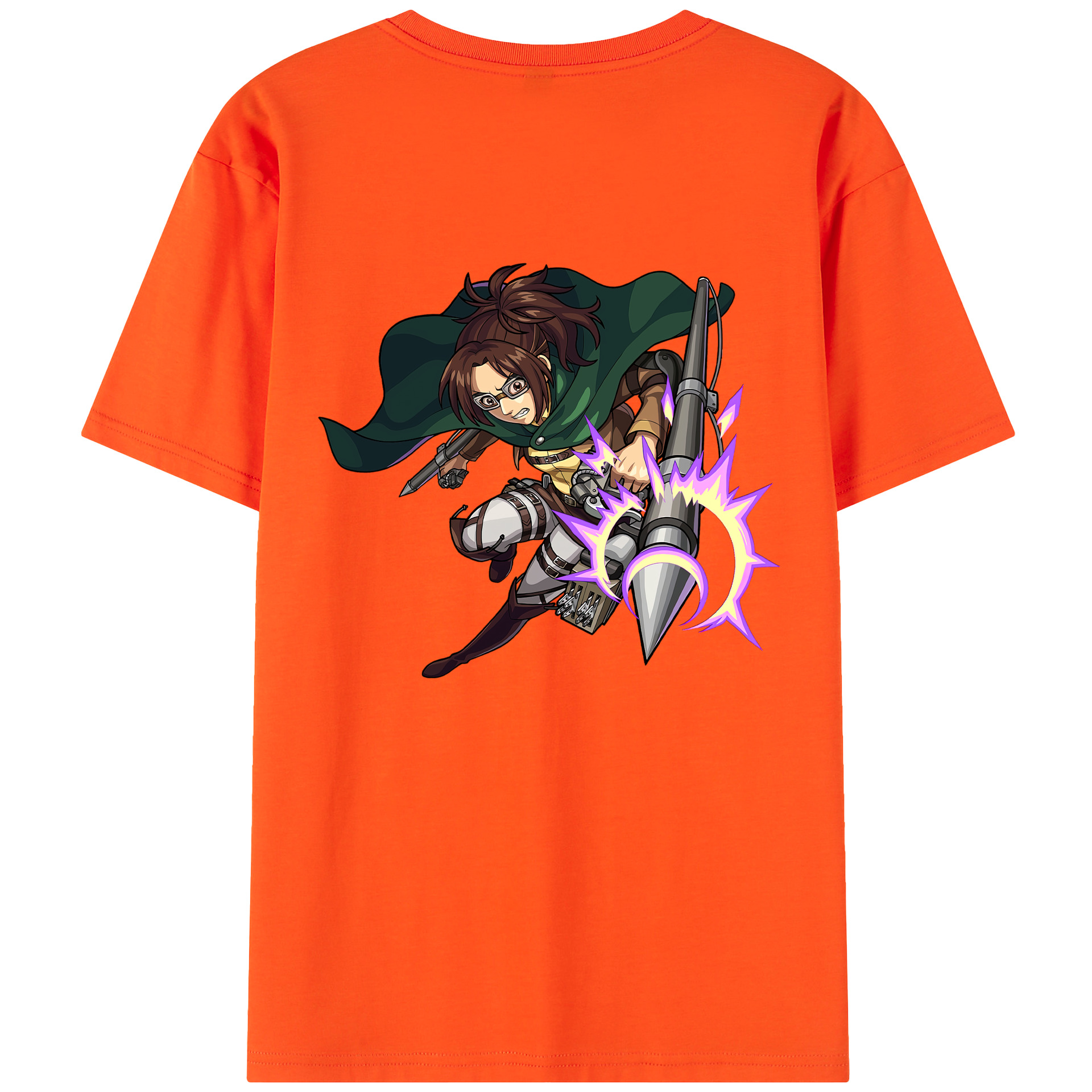 （画像用） 進撃の巨人 ハンジ·ゾエ Attack on Titan Hanji Zoe 綿100％半袖Tシャツ（背面プリント）