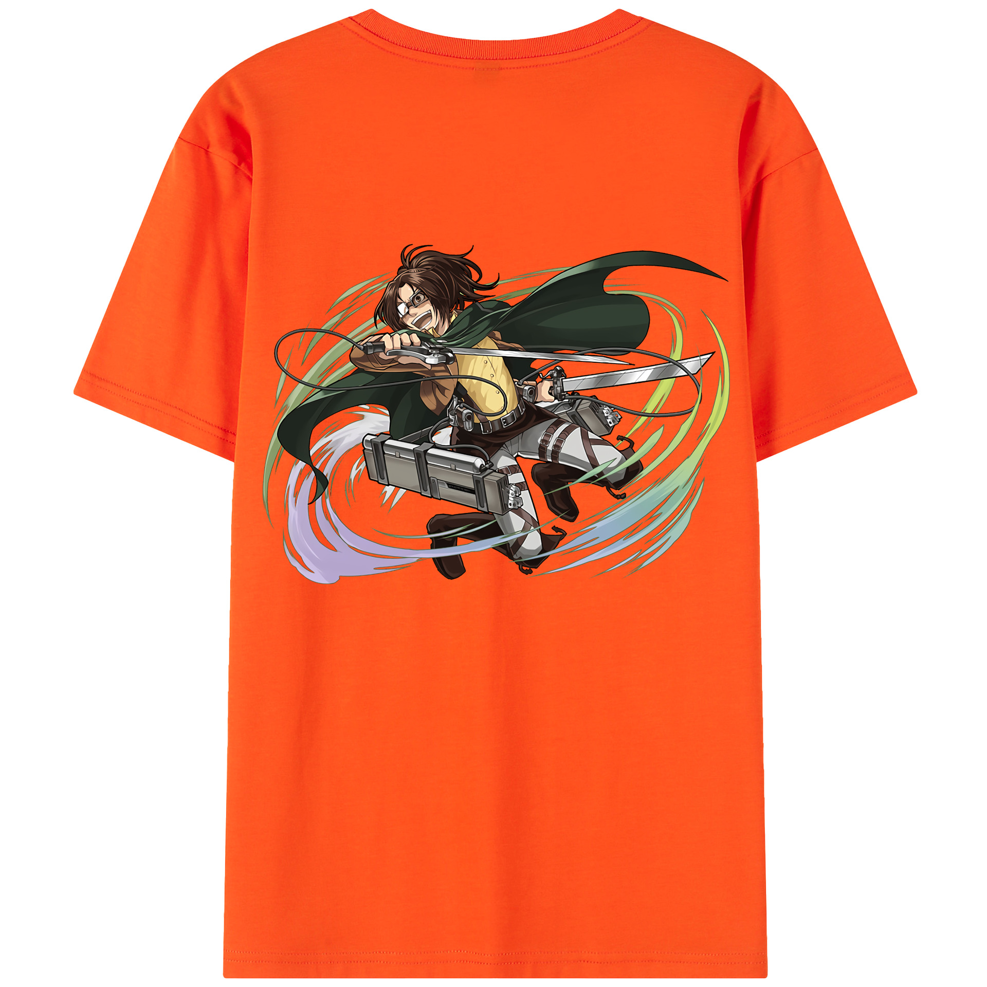 （画像用） 進撃の巨人 ハンジ·ゾエ Attack on Titan Hanji Zoe 綿100％半袖Tシャツ（背面プリント）