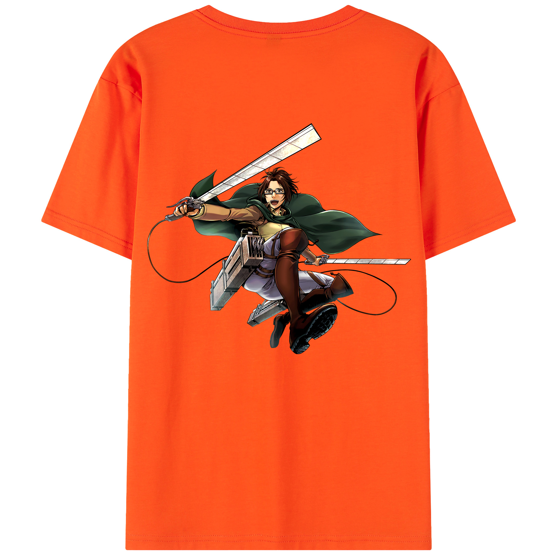 （画像用） 進撃の巨人 ハンジ·ゾエ Attack on Titan Hanji Zoe 綿100％半袖Tシャツ（背面プリント）