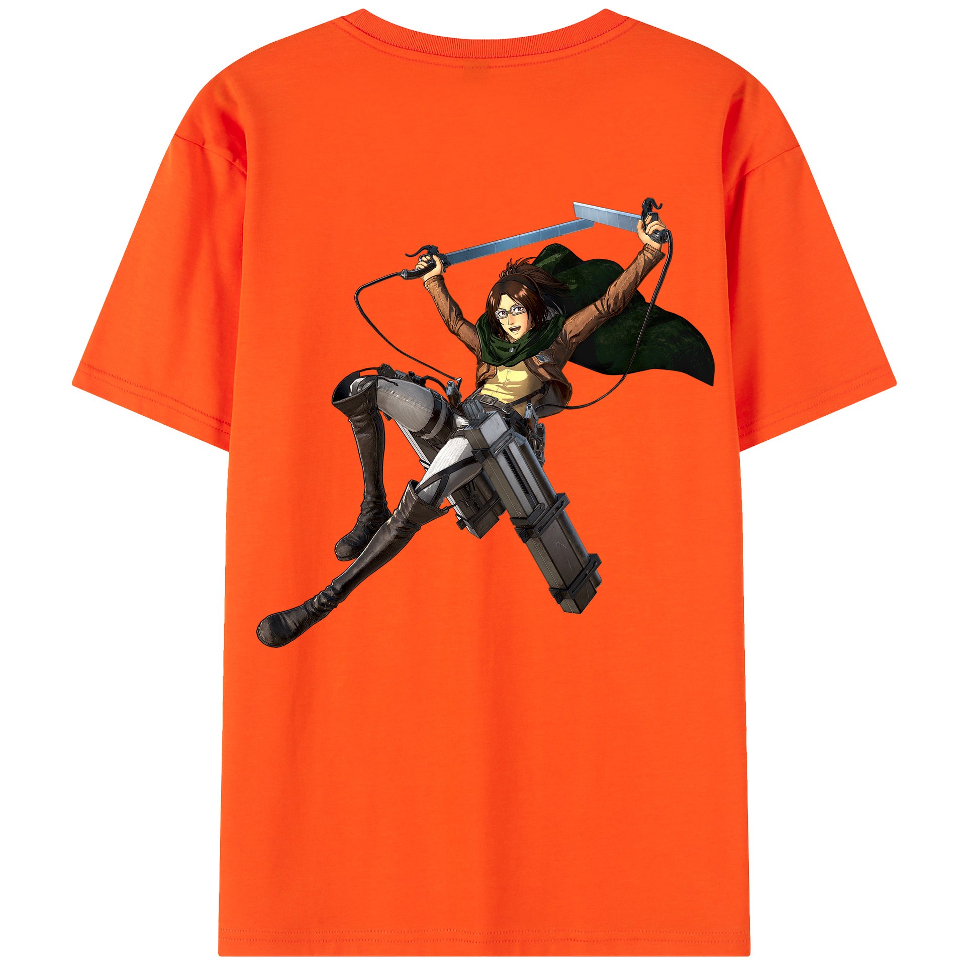 （画像用） 進撃の巨人 ハンジ·ゾエ Attack on Titan Hanji Zoe 綿100％半袖Tシャツ（背面プリント）