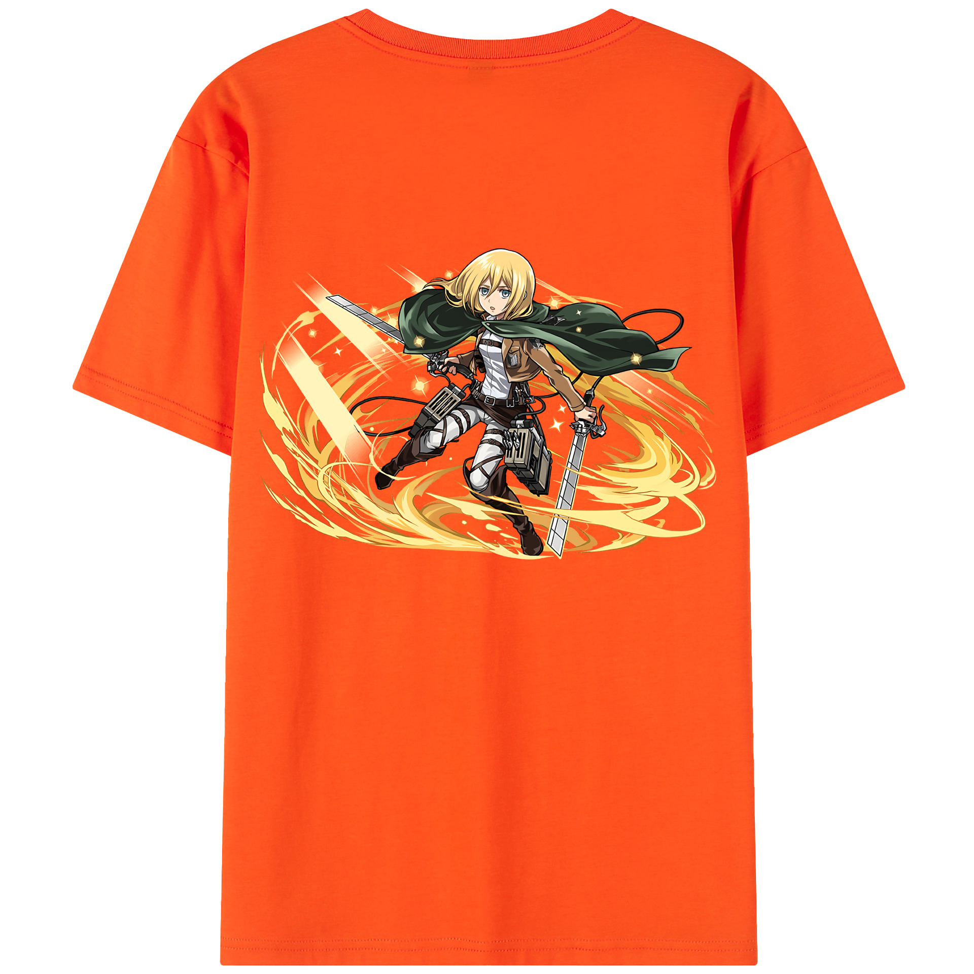 （画像用） 進撃の巨人 クリスタ·レンズ Attack on Titan Christa Lenz 綿100％半袖Tシャツ（背面プリント）