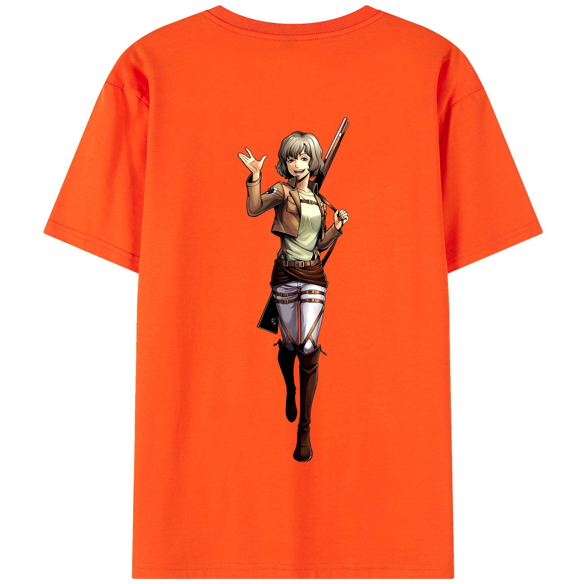 （画像用） 進撃の巨人 ヒツチ Attack on Titan Hitch 綿100％半袖Tシャツ（背面プリント）