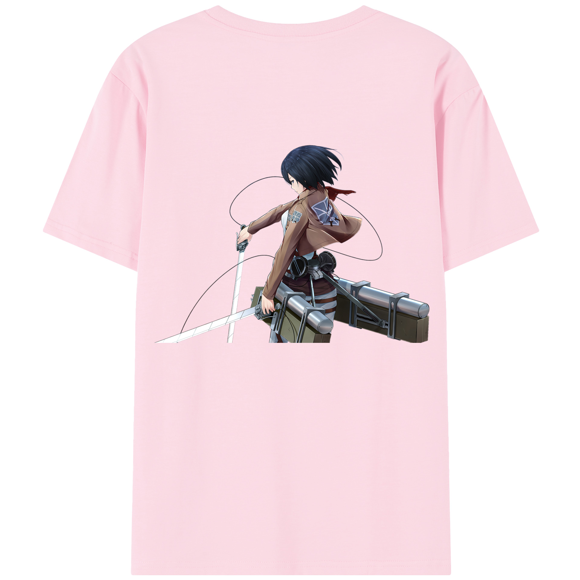 （画像用） 進撃の巨人 ミカサ·アッカーマン Attack on Titan Mikasa Ackerman 綿100％半袖Tシャツ（背面プリント）